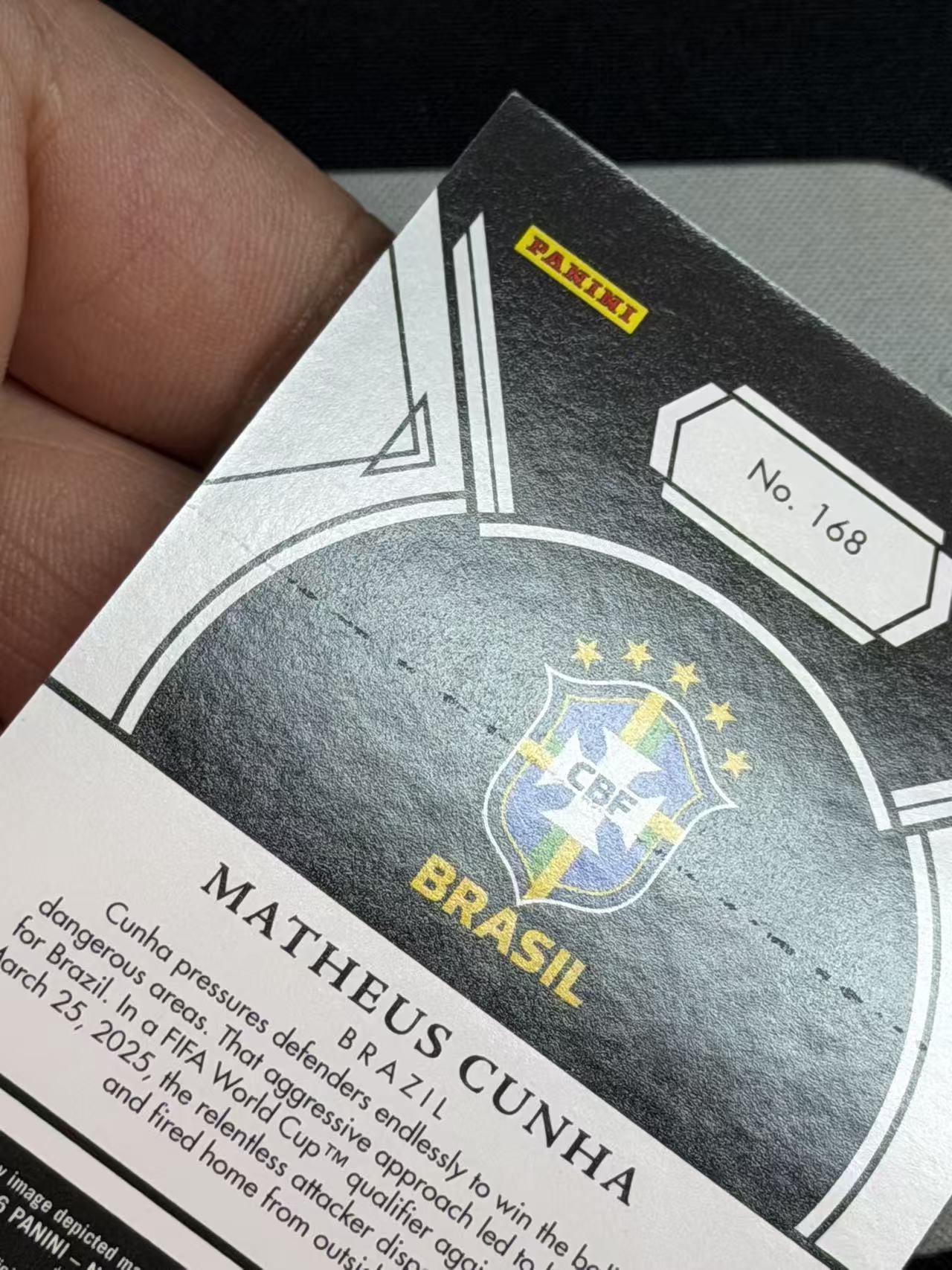 2025-26 Panini Noir Matheus Cunha 【卡宾】马特乌斯 库尼亚 巴西 曼联库里 最新世界杯之路诺尔 横版BASE 99编 专收凑套必备 高桥