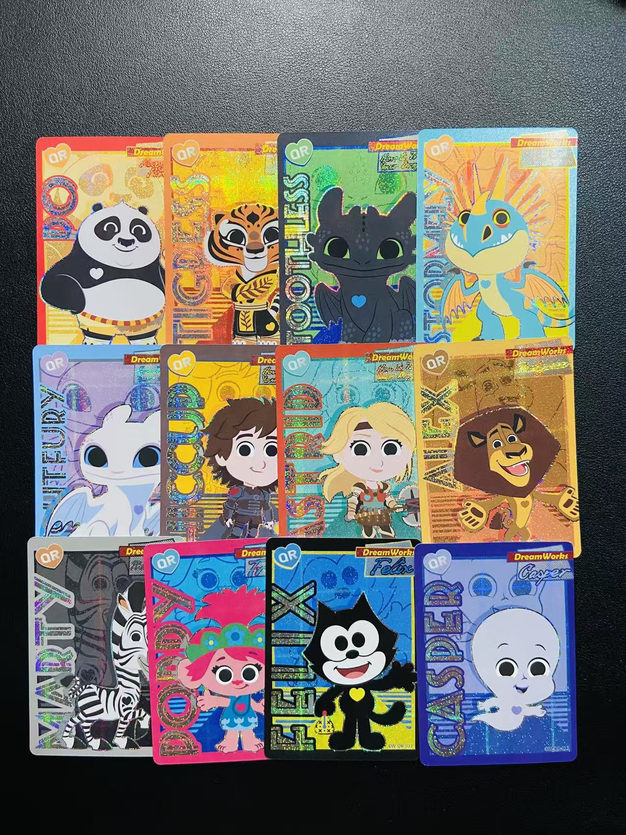 2024 Other Disney 卡游 梦工厂30周年系列 折射闪卡 QR 1-12号齐 卡品如图 实卡精美 卑鄙的我 小黄人系列 迪士尼100周年 驯龙高手 奇树 功夫熊猫