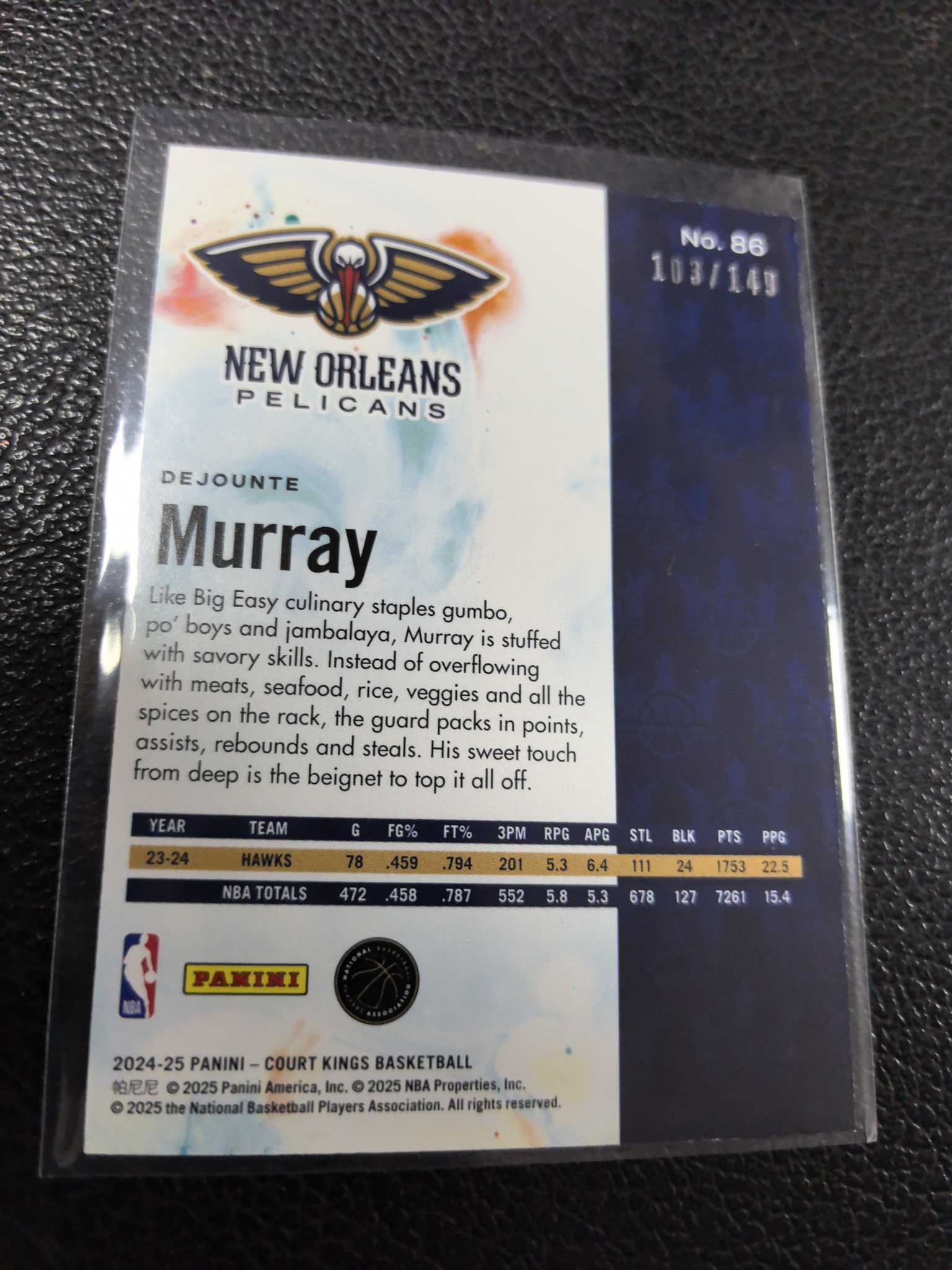 2024-25 鹈鹕 德章泰 穆雷 149编 油画 10-9