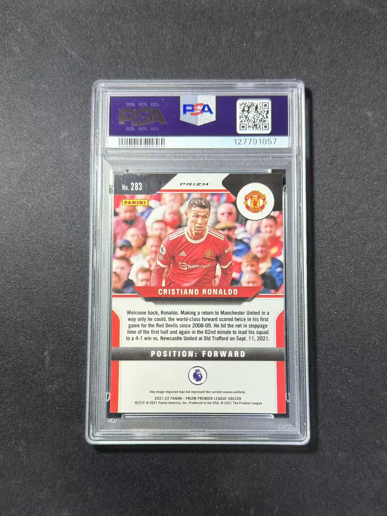 2021-22 Panini Prizm Cristiano Ronaldo 英超PZ C罗 绿波纹折 PSA10分 完美卡品 赛时卡 罗纳尔多 皇家马德里 皇马 葡萄牙 同套彩虹在售