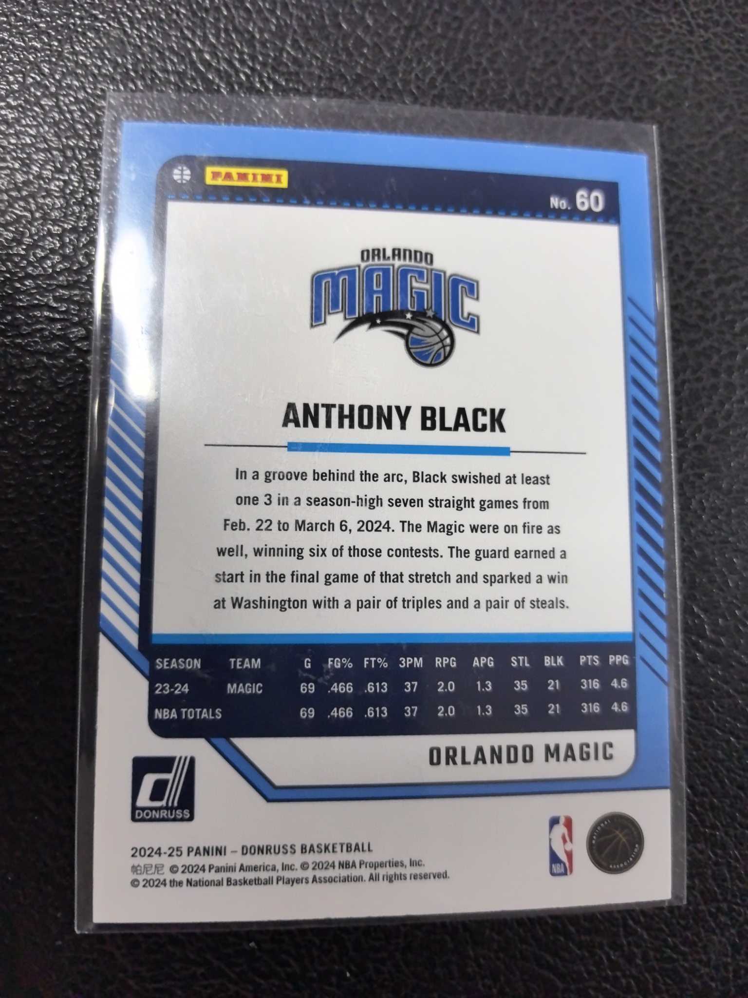 2024-25 安东尼 布莱克 199编 魔术 杜蕾斯 11-3