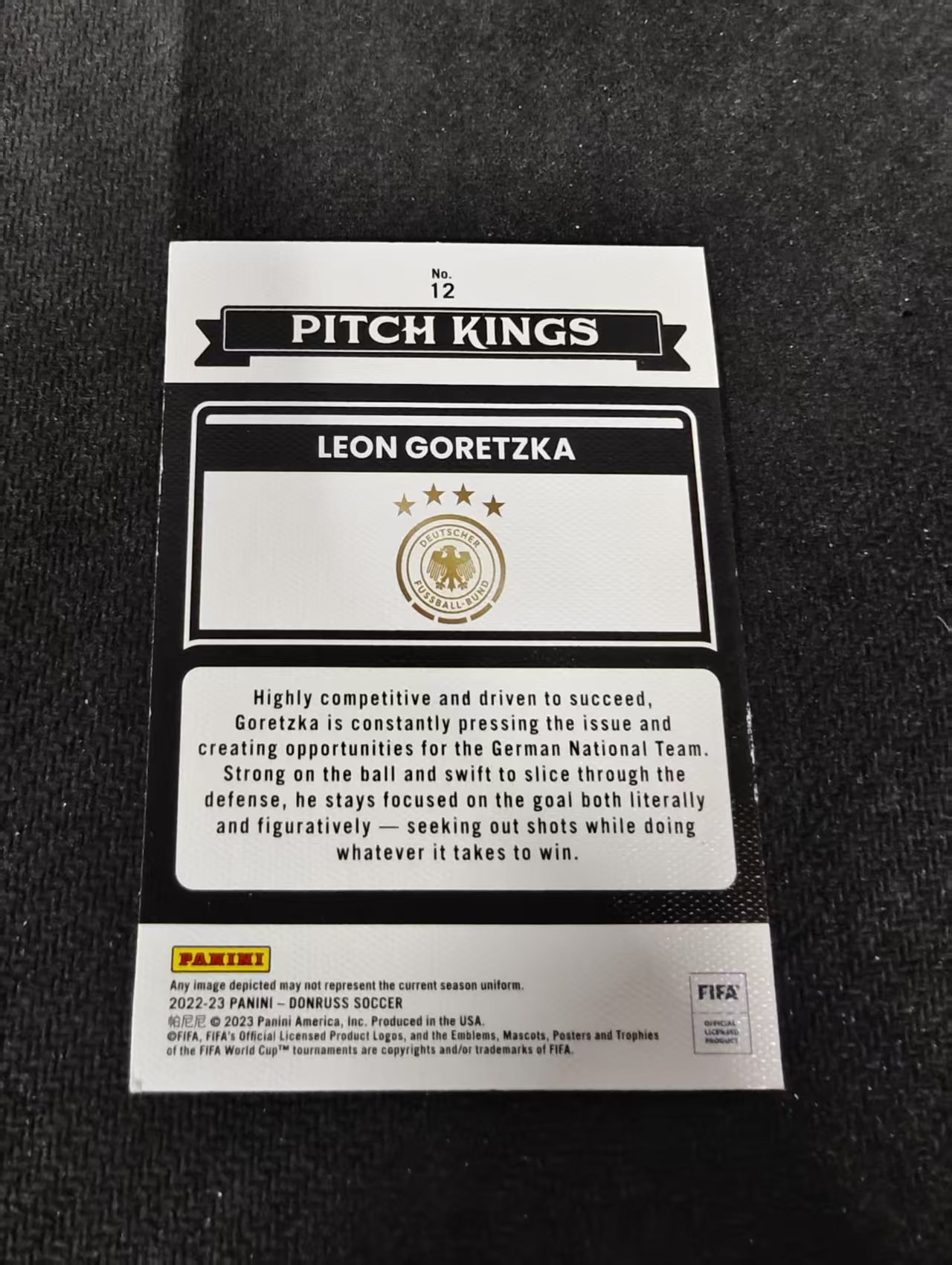 【可合并,不累计】2022-23 Panini Donruss Leon Goretzka 格雷兹卡 德国 拜仁 油画 特卡 杜蕾斯 划痕 边角瑕疵 #12