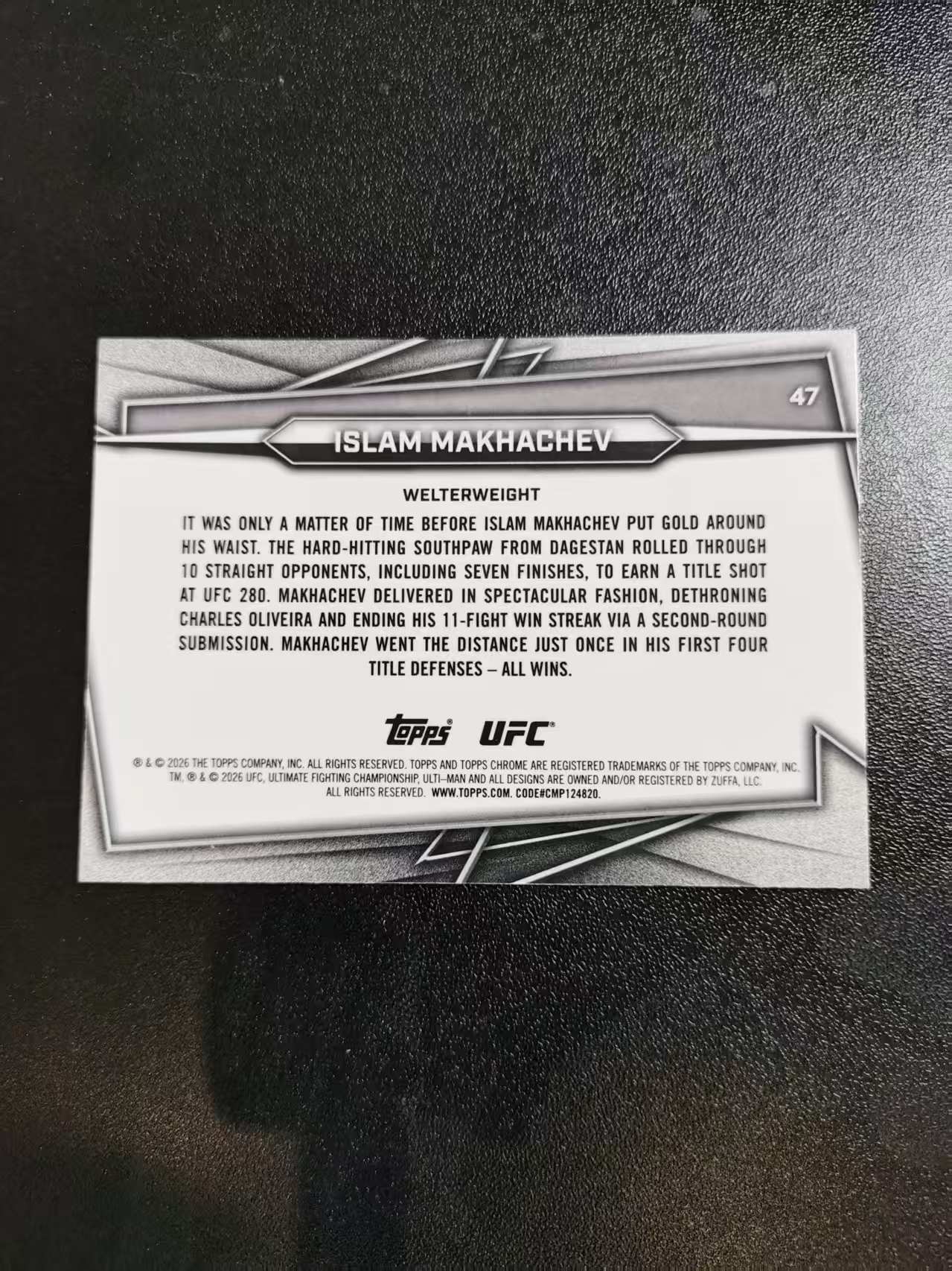 2026 Topps Chrome Islam Makhachev RC 马王 马哈切夫 UFC 收藏凑套 卡品如图 免费代拍CLB28