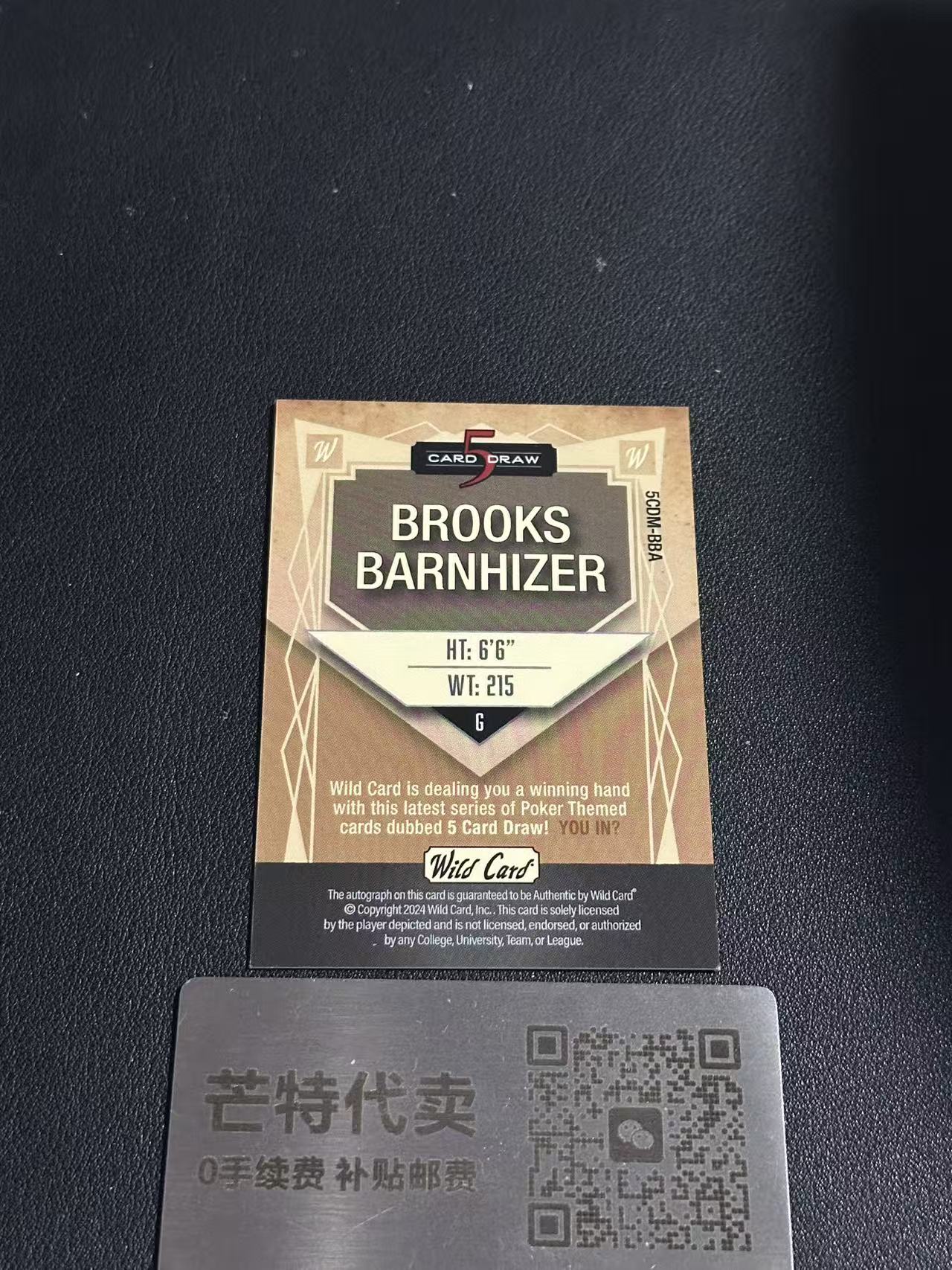 【芒特代卖】 2024 Wild Card / Brooks Barnhizer布鲁克斯巴尼泽 大学系列 签字 贴签