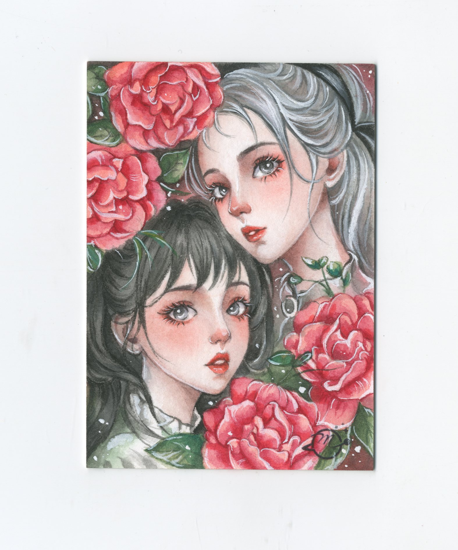 【Jackie杰基拍卖】梦星河工作室 双女 美女 手绘卡 1/1 画师:J.xue 小雪(灯塔)