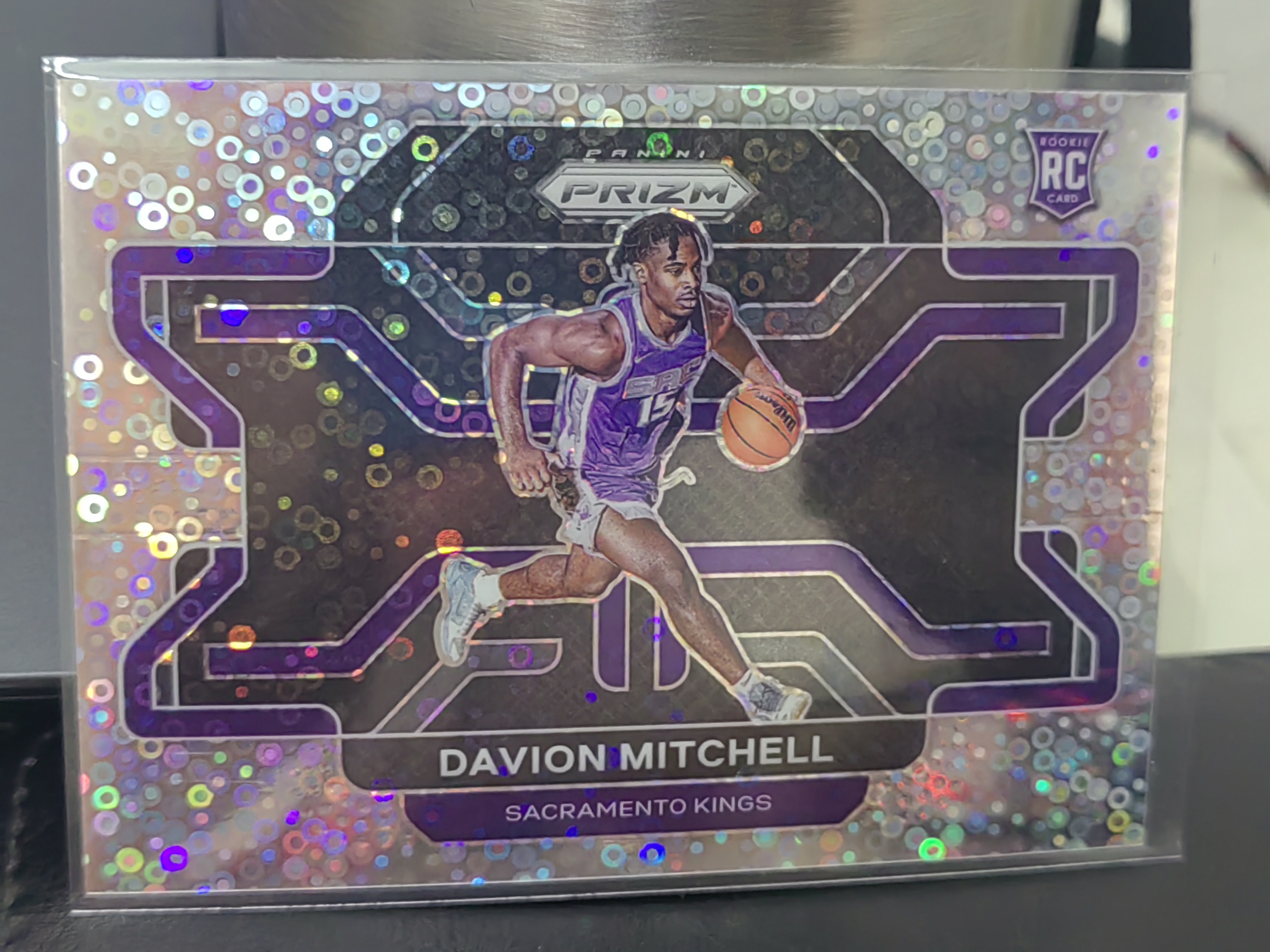 2021-22 Panini Prizm Davion Mitchell RC PZ 新秀 泡泡折 横卡 横版 戴维翁米切尔 国王 篮 白边白角 不保卡品 卡品如图