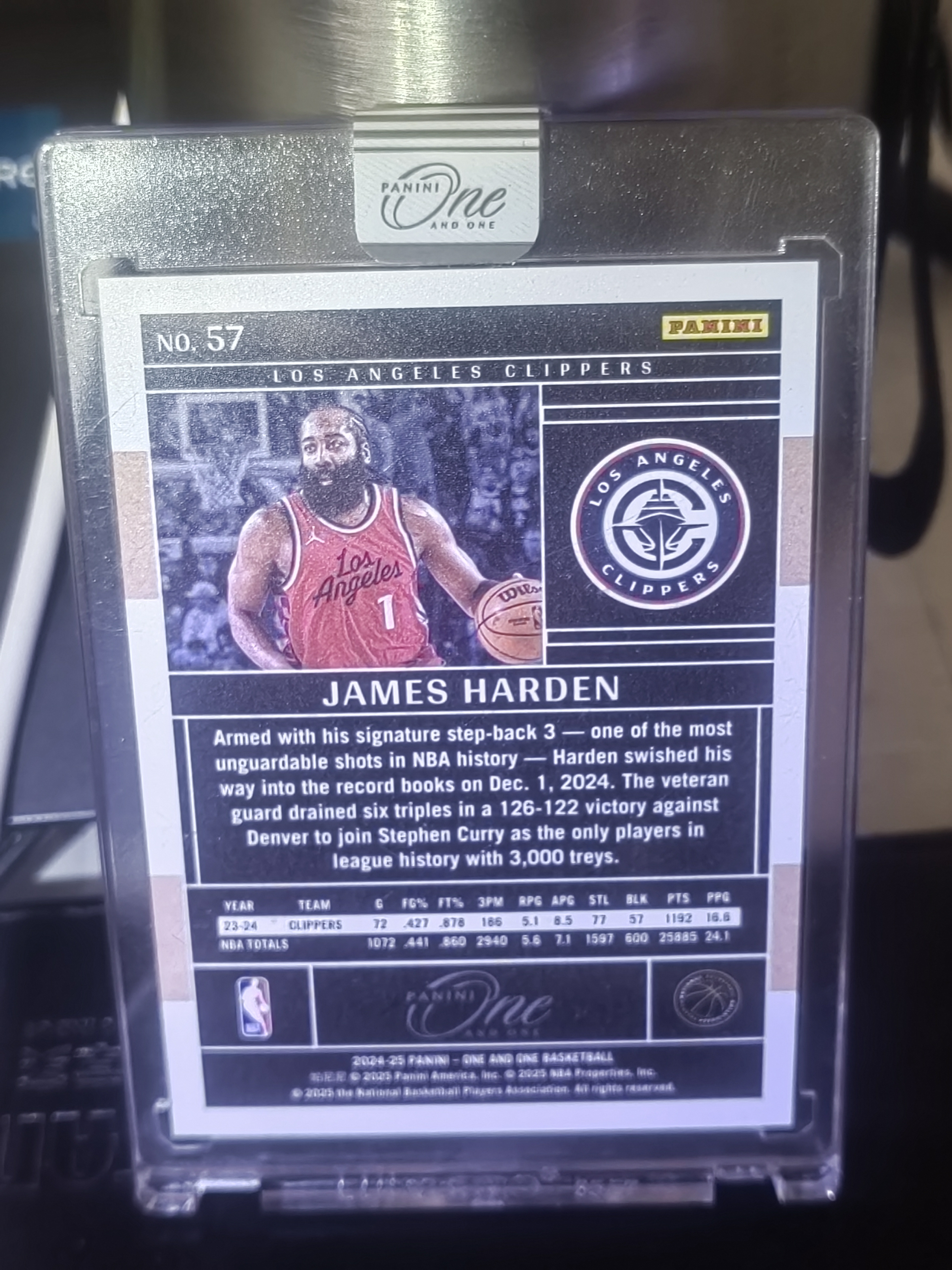 2024-25 Panini One and One James Harden ONE 詹姆斯 哈登 快船 49编 橙折 橙平行 Base 原封砖 小鱼 微瑕 卡品如图