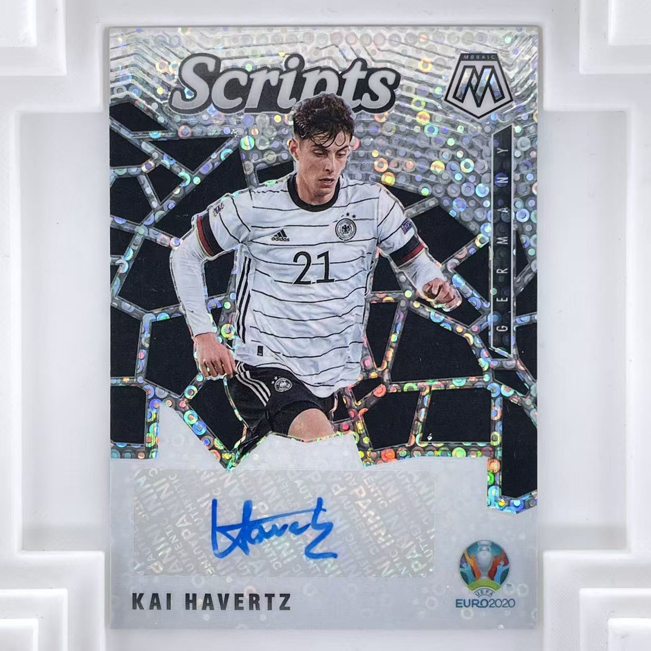 S 2021 Panini Euro Mosaic Kai Havertz 凯 哈弗茨 德国 阿森纳 切尔西 勒沃库森 签字 签名 银泡泡折 折射 Scripts 特卡 欧洲杯 马赛克 轻印如图 Lynn#