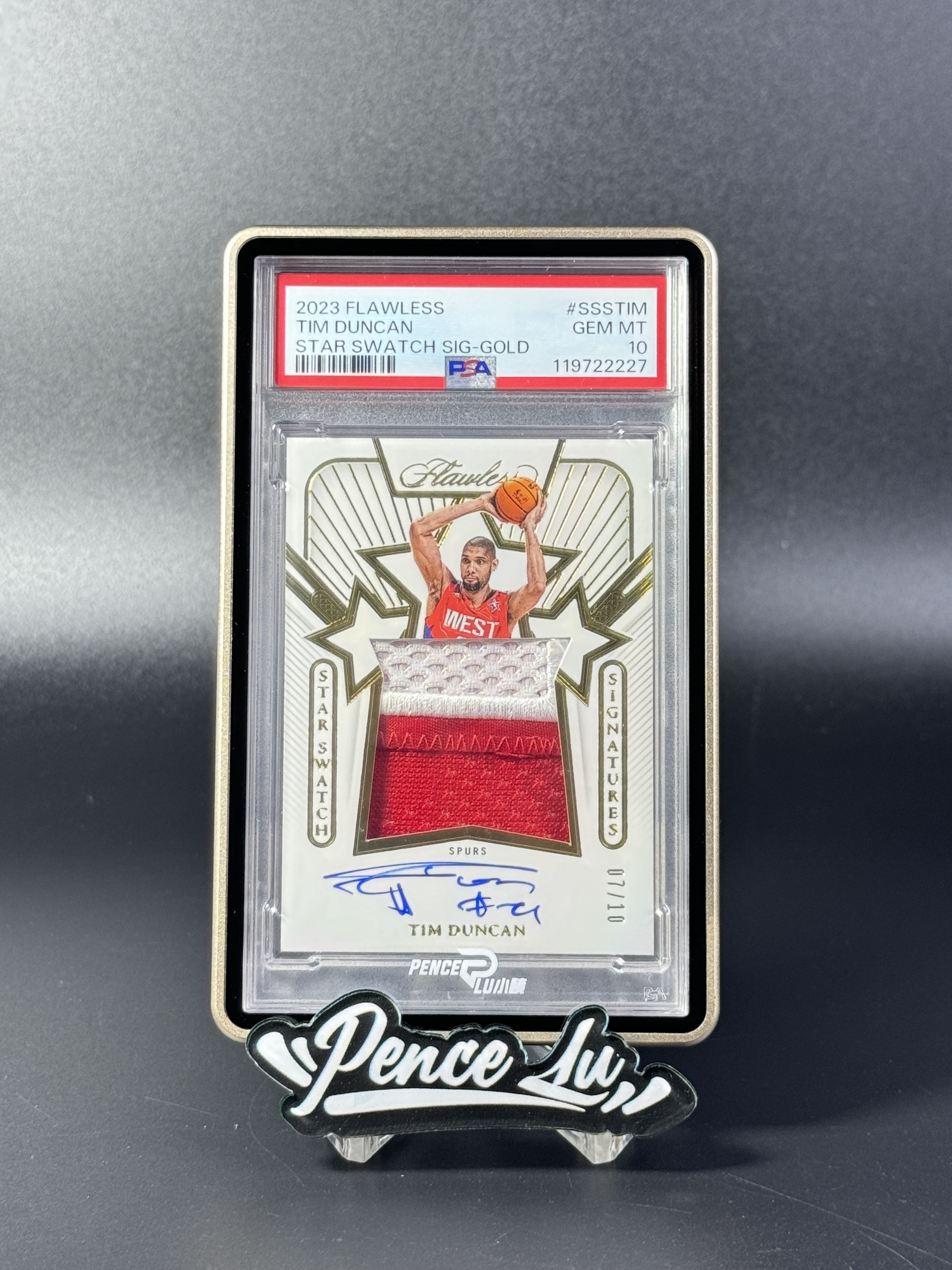 【喷子拍卖】2023-24 panini flawless Tim Duncan 手提 马刺 石佛 邓肯 SS 大窗 patch 签字 10编 金版 大窗PA 卡签 全明星GU落场超有价 超美星星设计 PSA10 POP2 送订制壳 虚竹