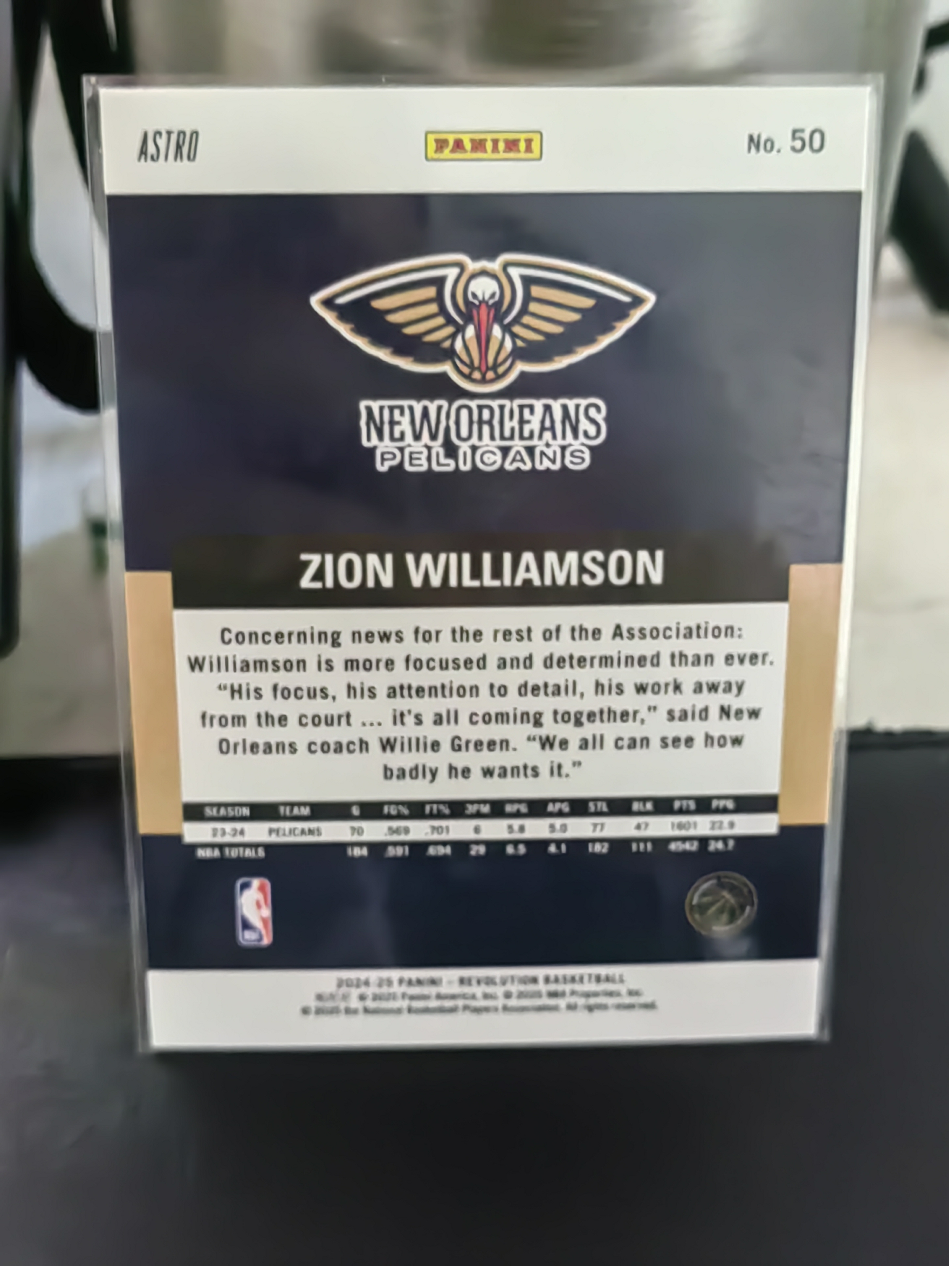 2024-25 Panini Revolution Zion Williamson 革命 锡安 威廉姆斯 胖虎 鹈鹕 星星 篮 白边白角 不保卡品 卡品如图