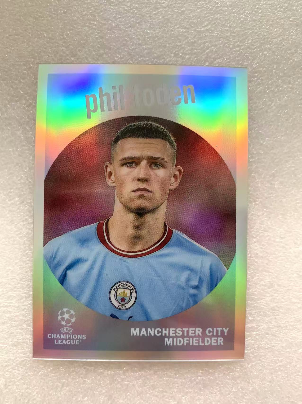 2022-23 Topps Chrome Phil Foden 欧冠 曼城 福登 银折 大头 折射 Chrome 特卡 英格兰 Phil Foden 卡品如图