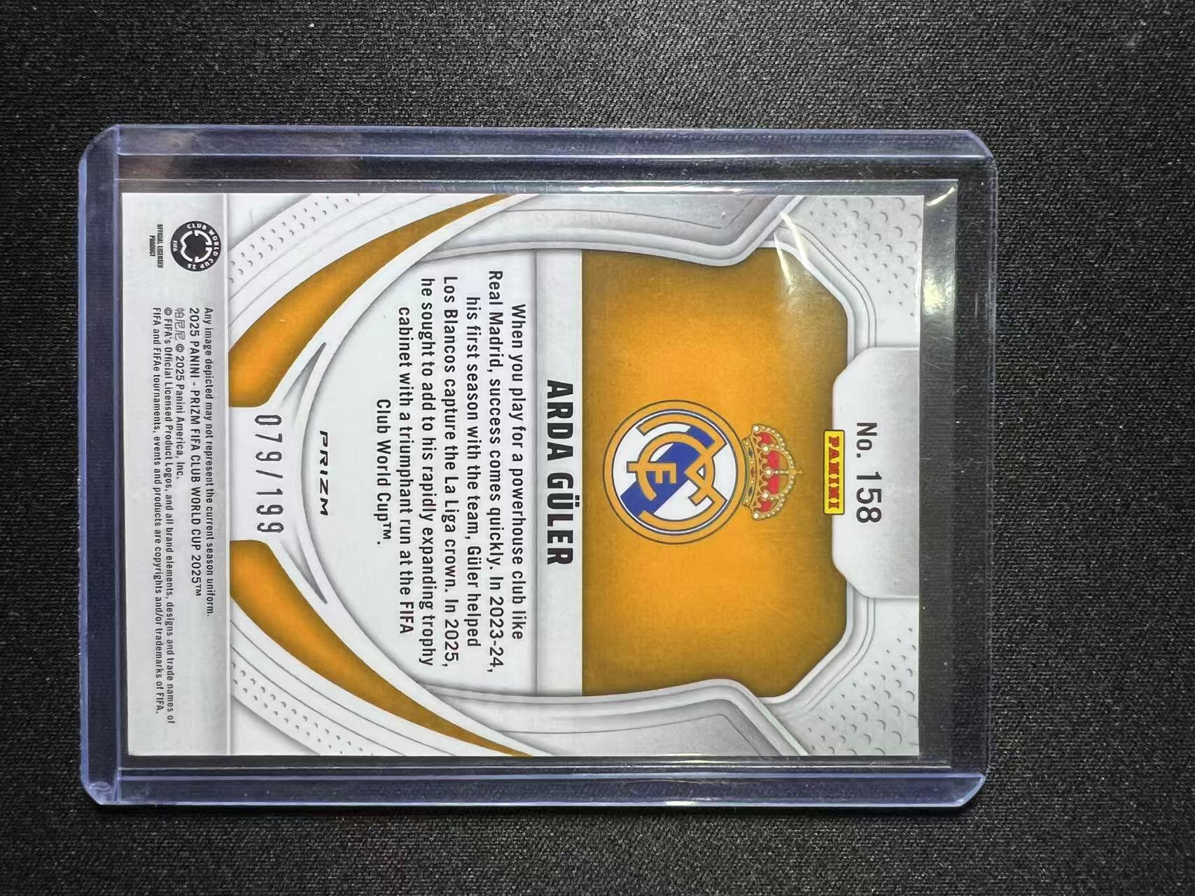 2025 Panini Prizm Arda Güler 【GT足球拍卖】世俱杯PZ系列 阿尔达 居莱尔 居勒 199编 红折 皇马