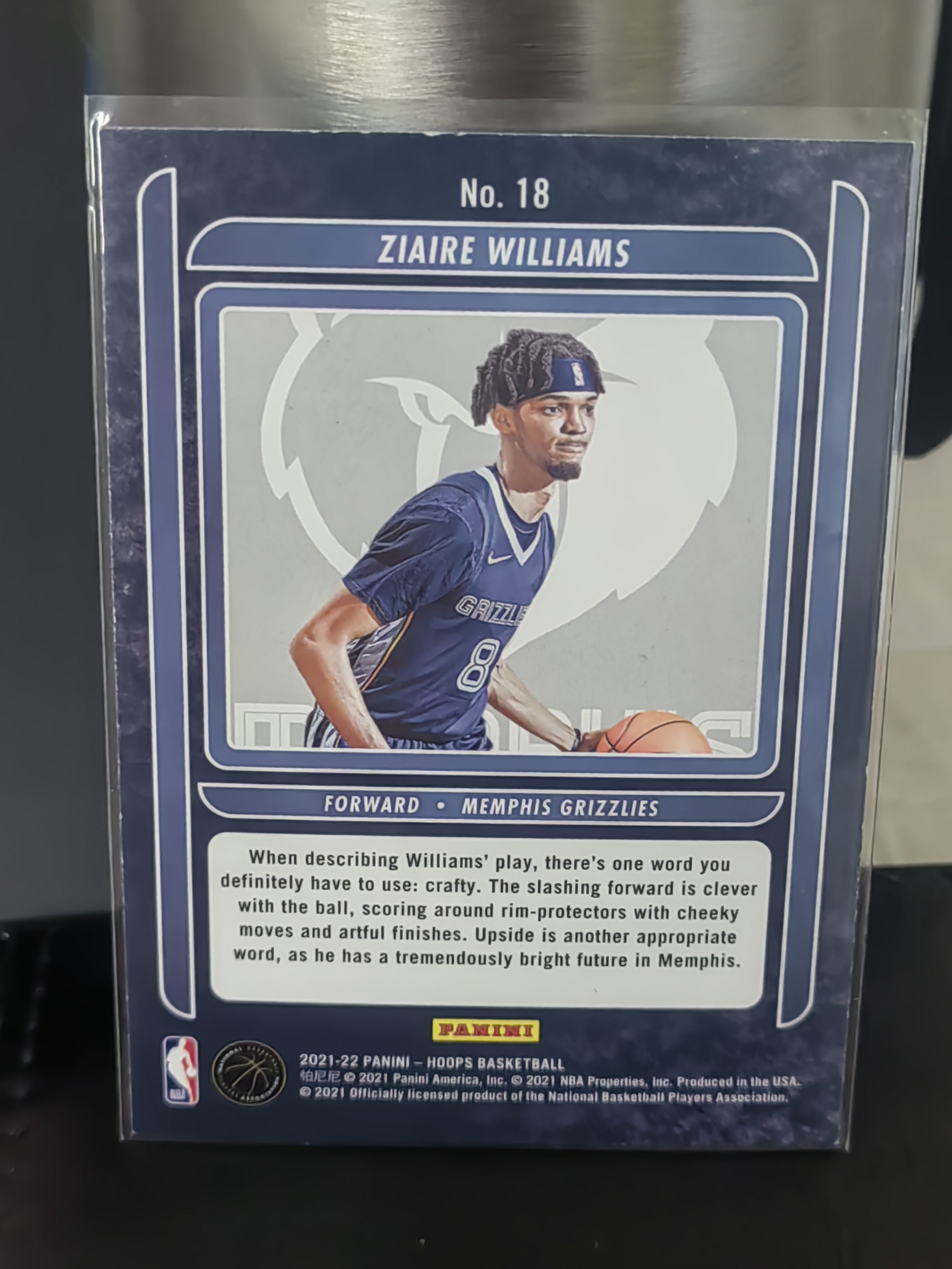 2021-22 Panini NBA Hoops Ziaire Williams RC Hoops 扎伊尔威廉姆斯 灰熊 新秀 银标 队标 特卡 篮 白边白角 不保卡品 卡品如图