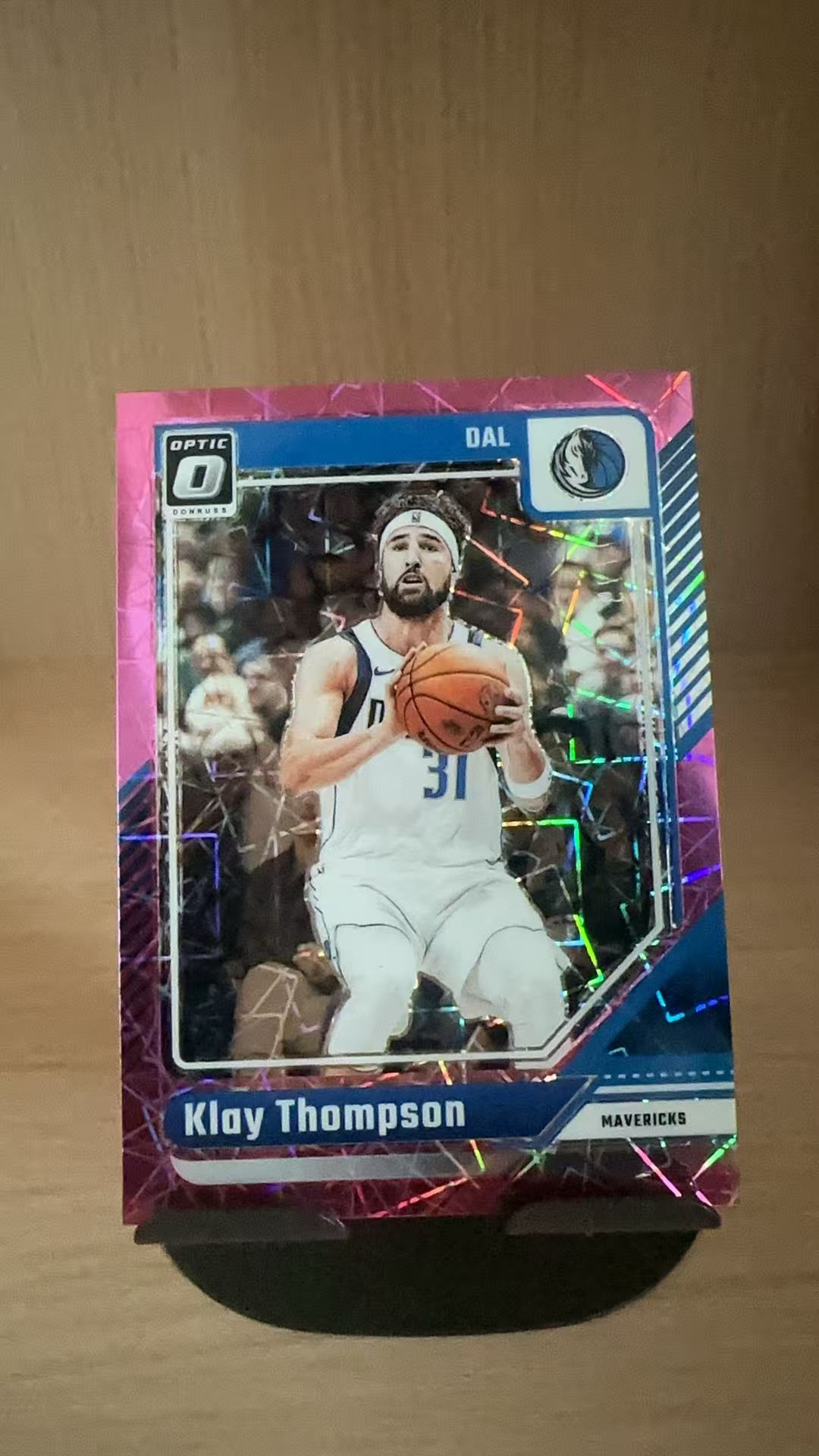2024-25 Panini Donruss Optic Klay Thompson #9杜蕾斯OP 独行侠 克莱 汤普森 粉镭射折 射线折 折射 41/79编 卡品如图