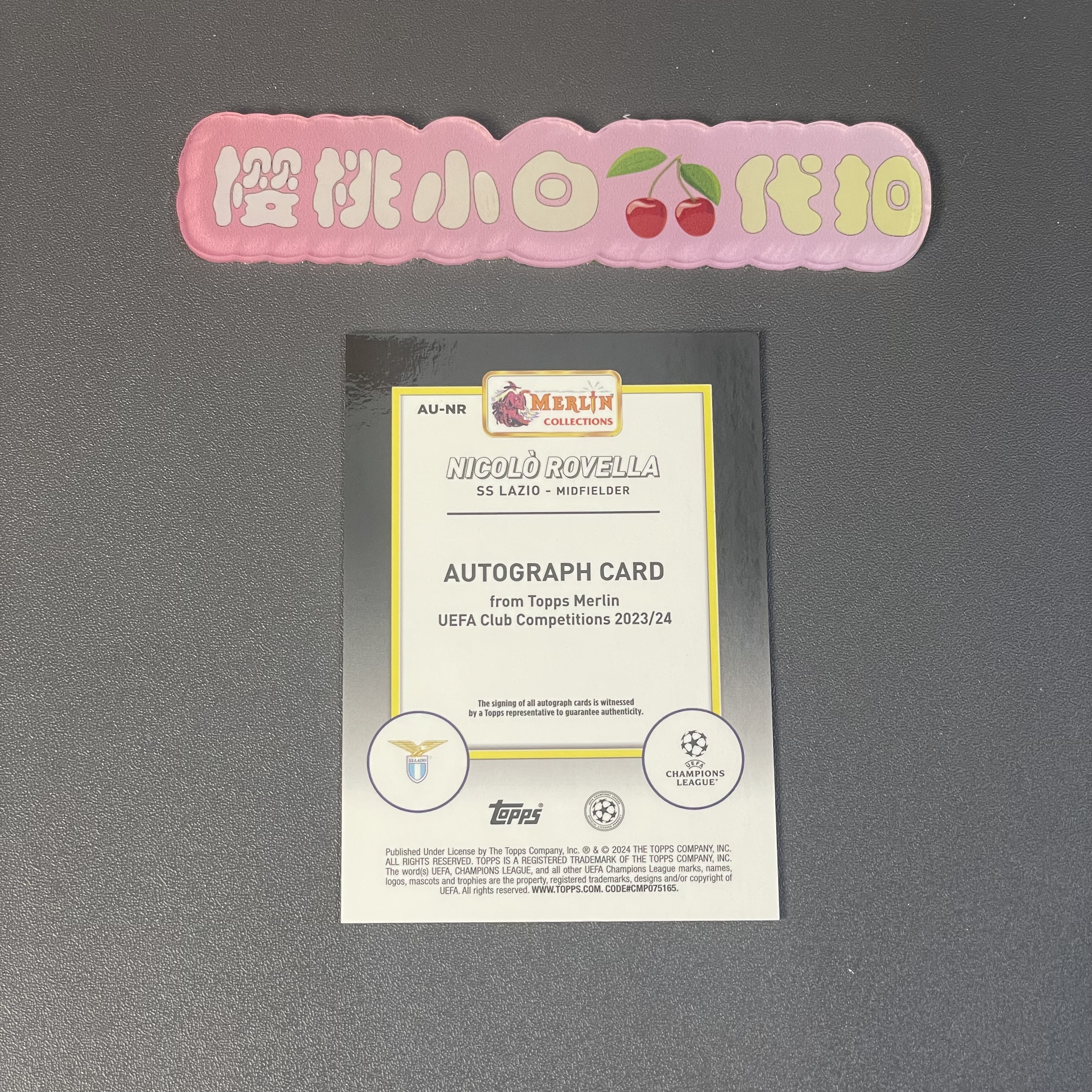 2023-24 Topps Merlin chrome NICOLO ROVELLA 樱桃小白 欧冠 意甲 尼科洛 罗维拉 拉齐奥 签字 贴签 银折签 卡品不保 默认微瑕 收藏必备【许克】