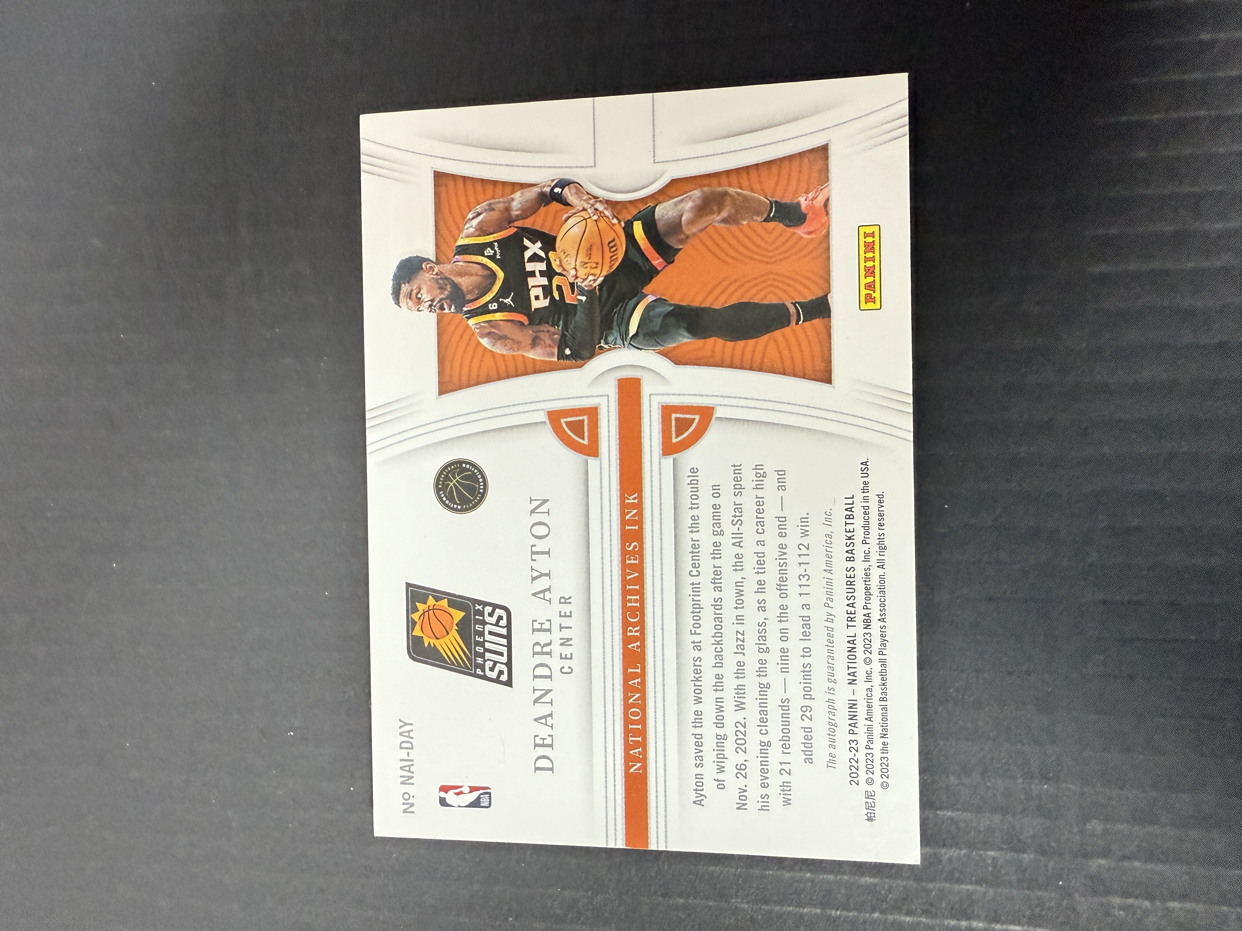 【GOAT山羊拍卖】mo 2022-23赛季 国宝系列 艾顿 横版卡签签字 /99 太阳选图 品相如图