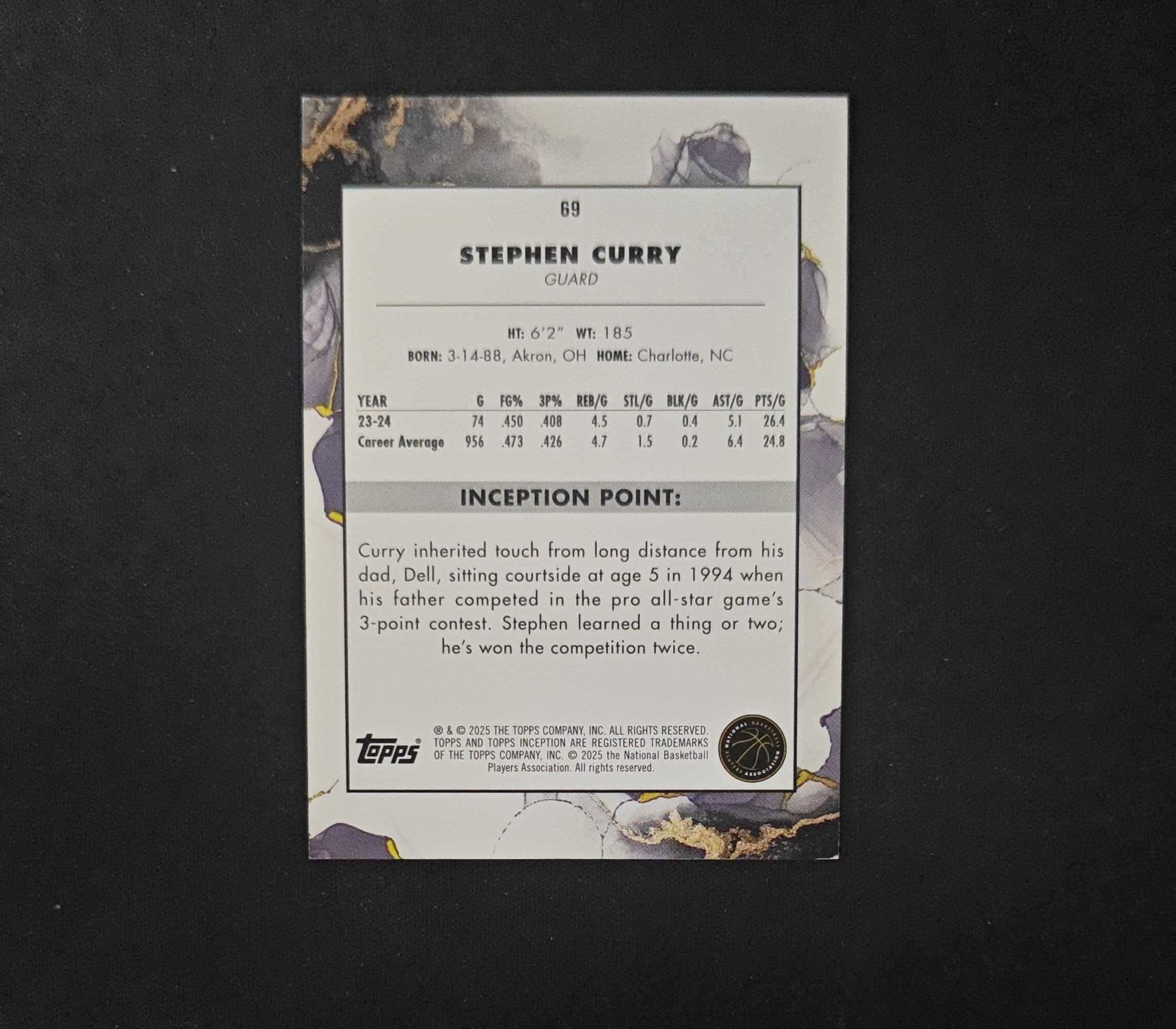 2025 Topps Inception Stephen Curry 【SC拍卖】盗梦 勇士 斯蒂芬 库里 76/99编 收藏必备(椒盐麻薯)