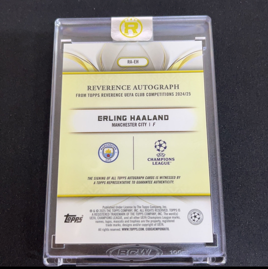2024-25 TOPPS REVERENCE ERLING HAALAND 埃尔林 哈兰德 签字 10编 金折 完美墨迹 曼城 多特蒙德 萨尔茨堡红牛 挪威 原封砖 尊崇系列 fcbn11同款