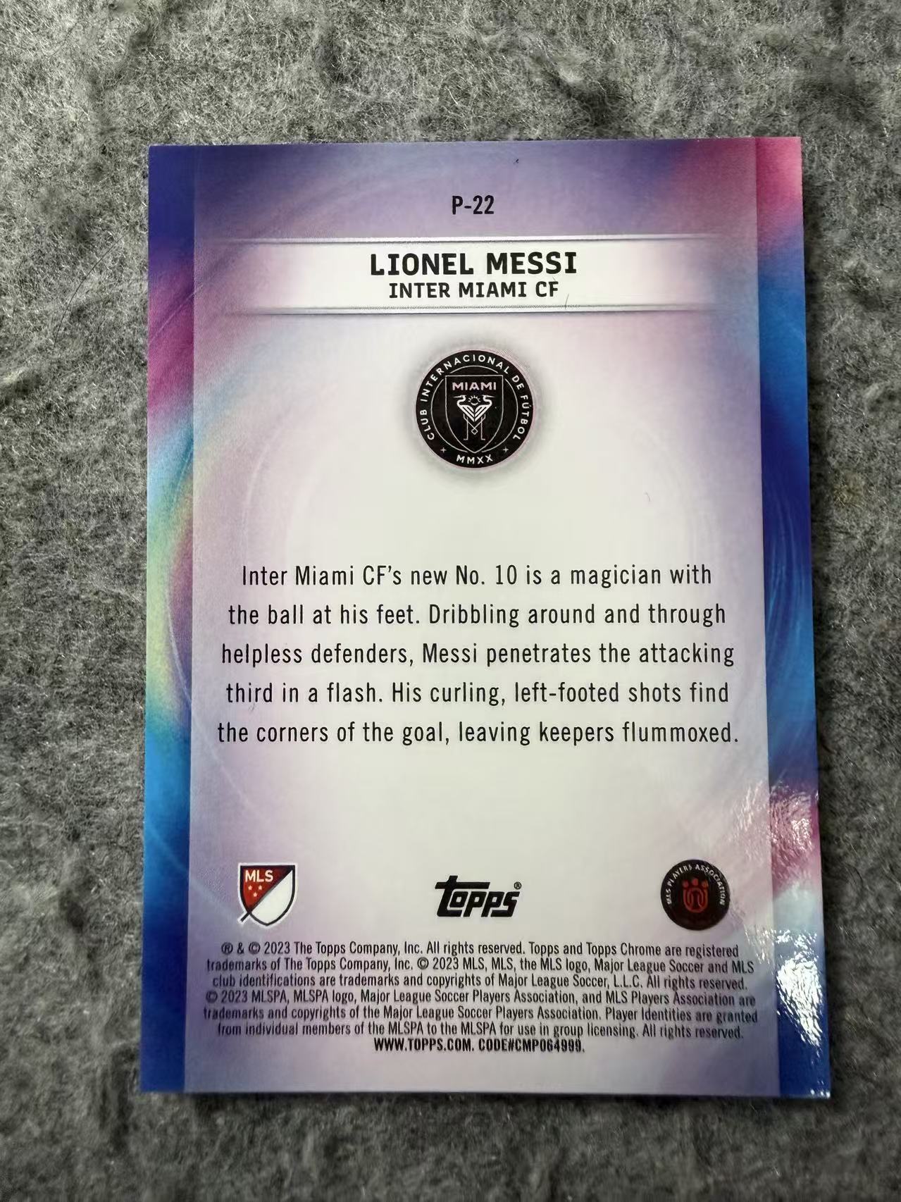 2023 Topps Chrome Lionel Messi MLS 美国大联盟 迈阿密国际 阿根廷球王 梅西 Pearlers 珍珠白折 超大比例 hit卡 梅西美职联元年 专收必备 卡品看图