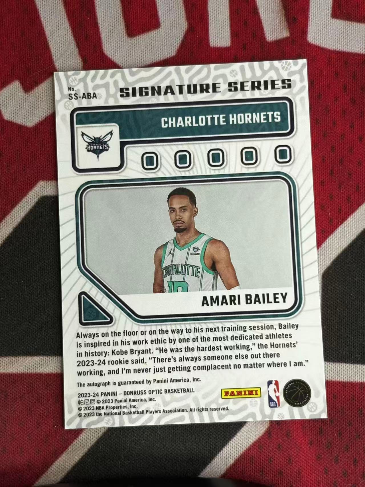 2023-24 PANINI DONRUSS OPTIC Amari Bailey 黄蜂 新秀RC 阿马里贝利 签字卡 新秀签 SS签 专收凑套必备【烂臭嘴拍卖】