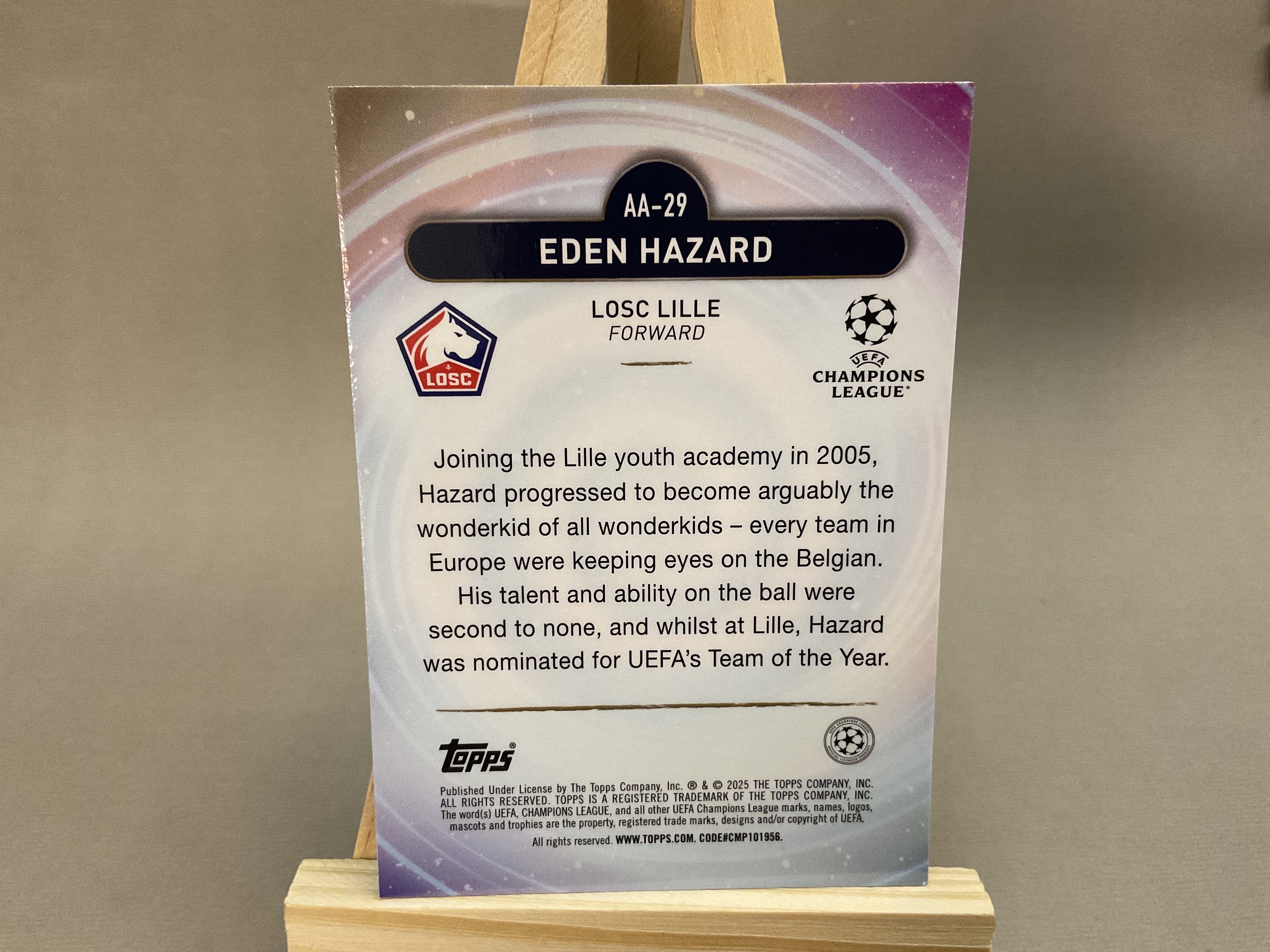 2025 Topps Merlin Eden Hazard #AA-29 阿扎尔 欧冠 里尔 chrome 比利时🇧🇪切尔西传奇 梅林