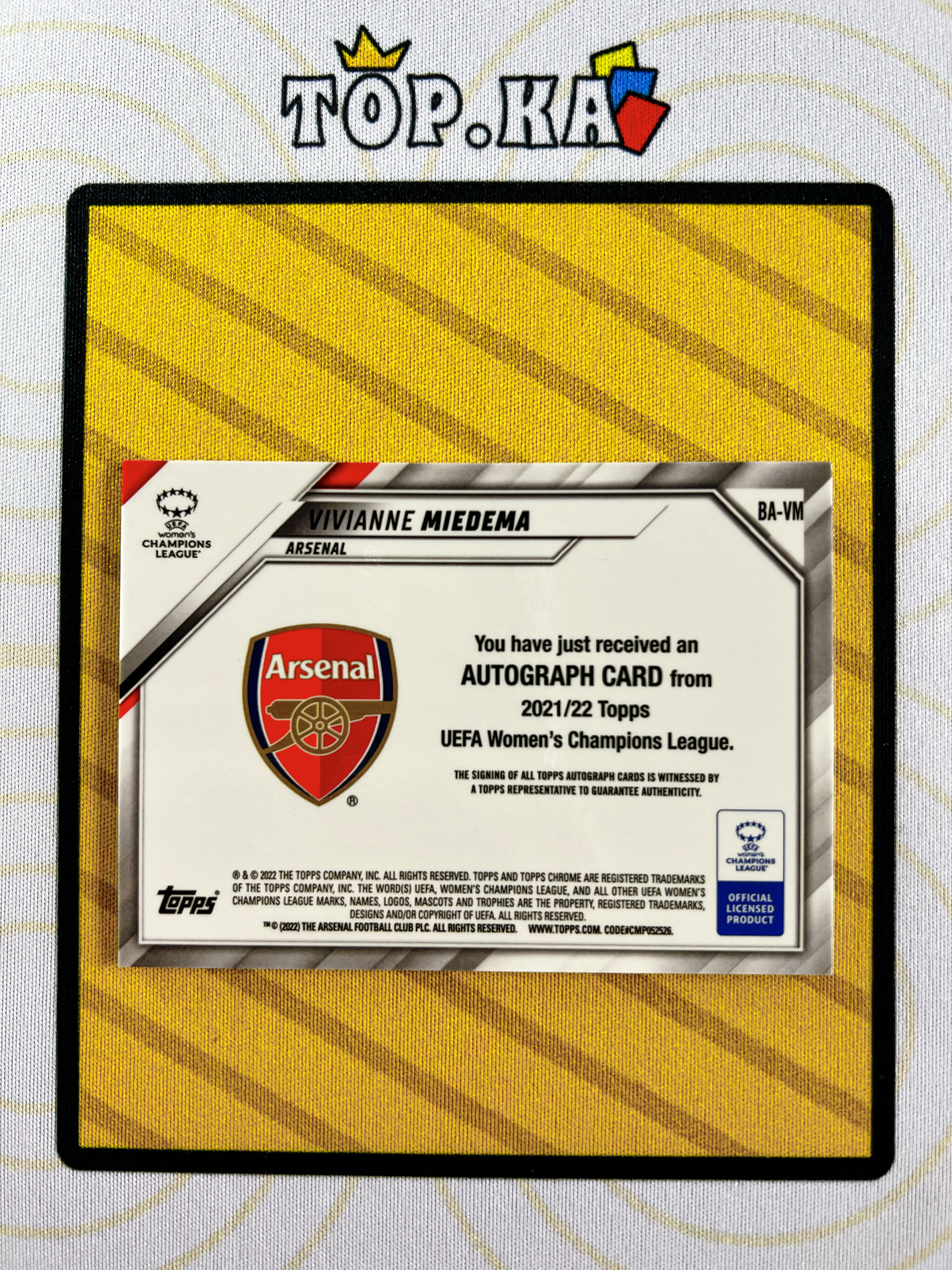 【顶尖卡社】2022 Topps Chrome Vivianne Miedema RC 银折 新秀 阿森纳 薇薇安米德马 签字 签名 荷兰前锋 拜仁慕尼黑 详情看描述 卡品如图【Lawson】