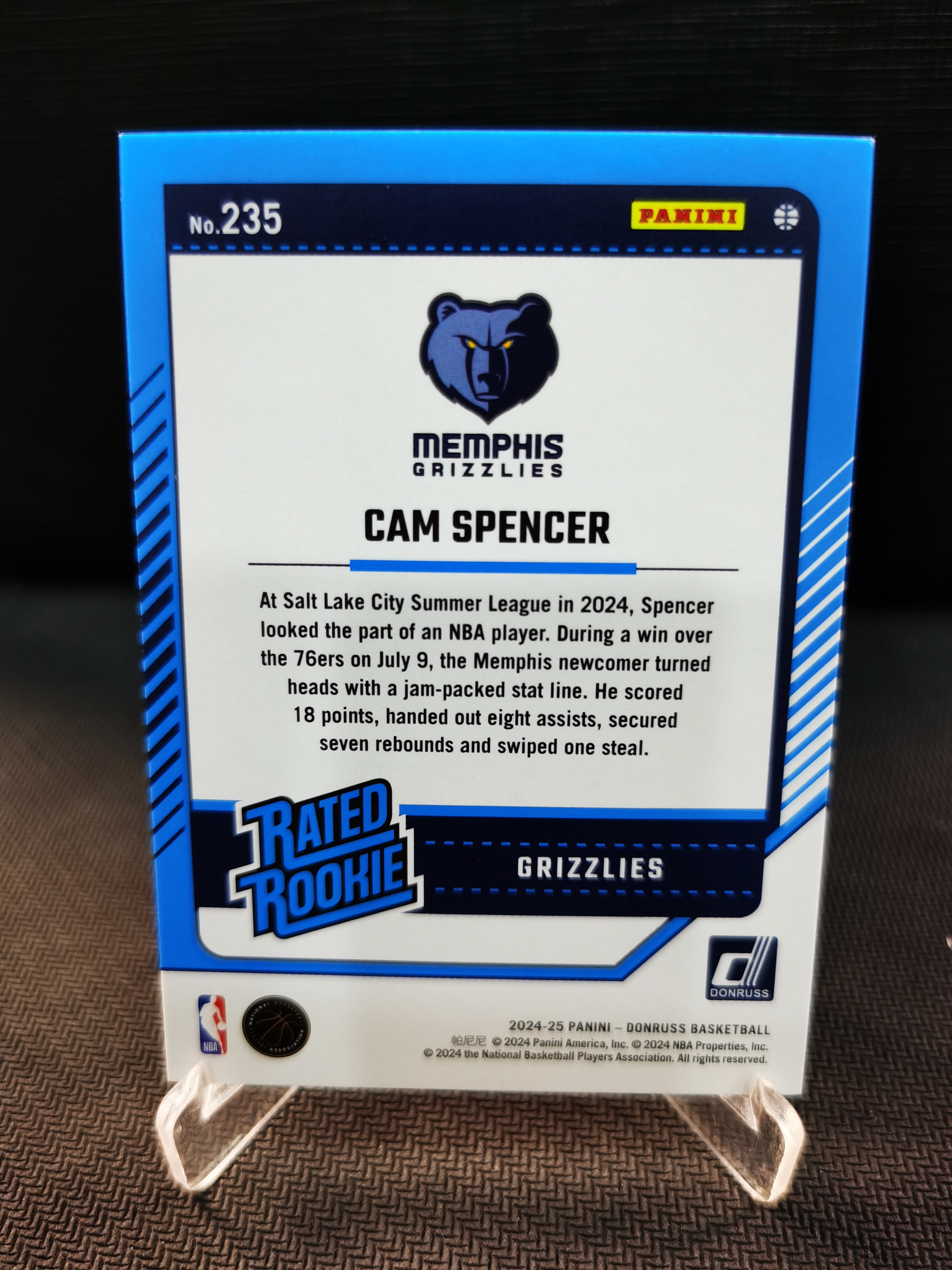 2024-25 Panini Donruss Cam Spencer RC 杜蕾斯 灰熊 卡姆 斯潘塞 新秀 折射 红星星折 125编 收藏必备 卡品如图 -叁個丫-【乌苏拍卖】