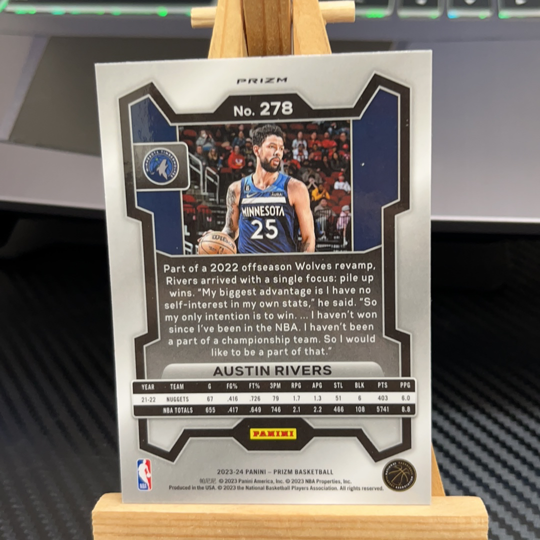 2023-24 Panini Prizm Austin Rivers 奥斯汀 里弗斯 森林狼 湖人 银折 折射 prizm系列 pz 卡品如图 凑图必备 值得收藏!免费代卖!