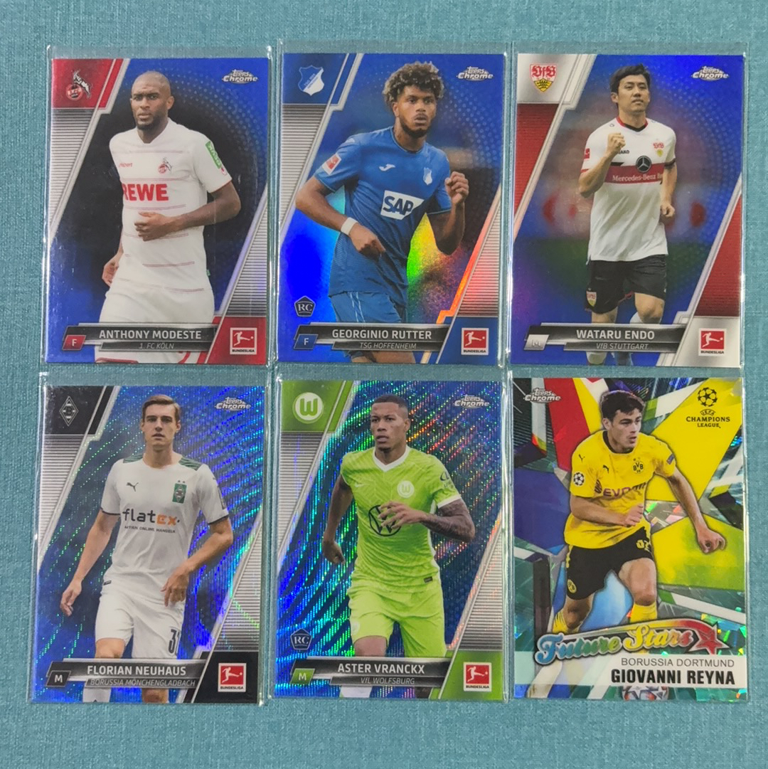 2021-22 Topps Chrome 德甲 莫德斯特 吕特 远藤航 诺伊豪斯 弗兰克斯 雷纳 新秀 RC 150编 折射 打包 lot 卡品不保 CJX