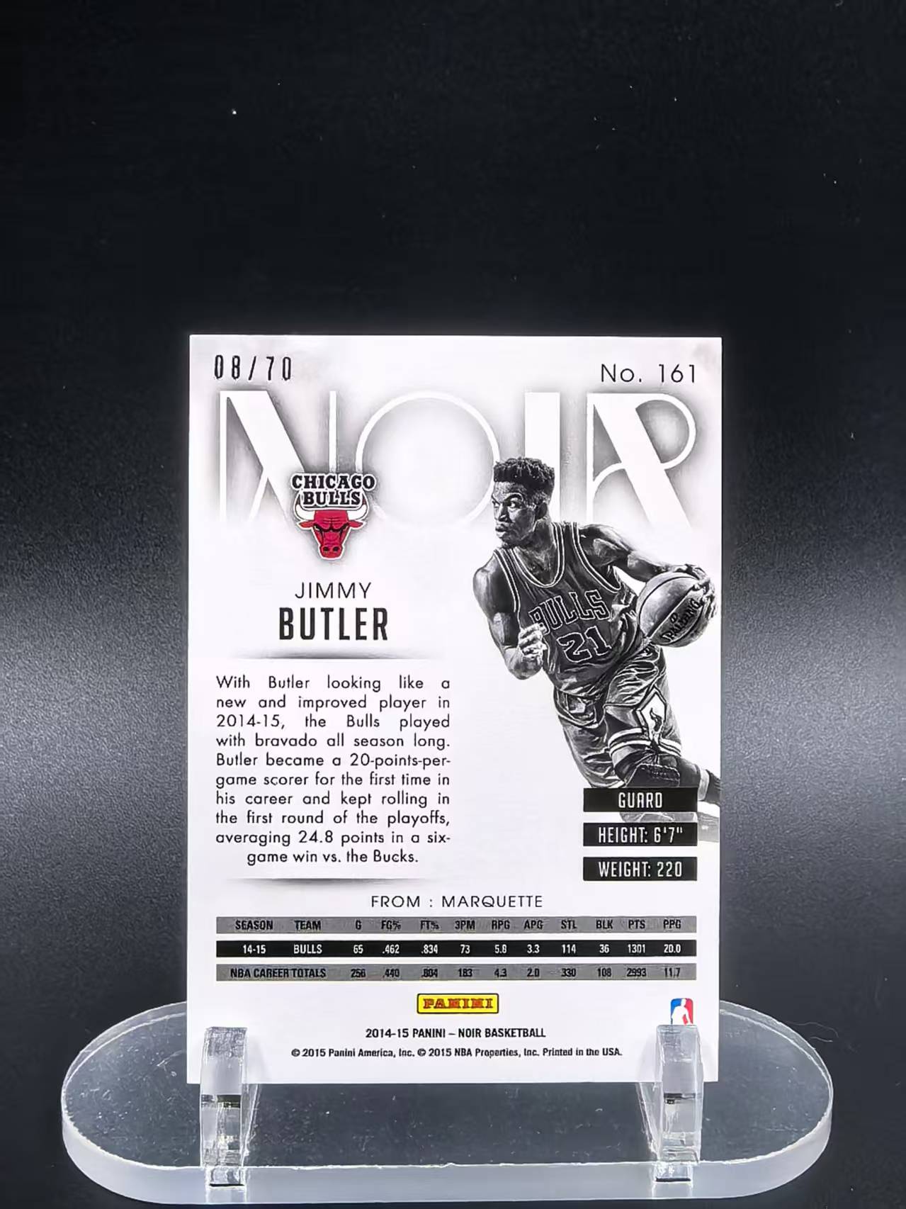 2014-15 Panini Noir Jimmy Butler #161 吉米 巴特勒 公牛 元年镜面 08/70编