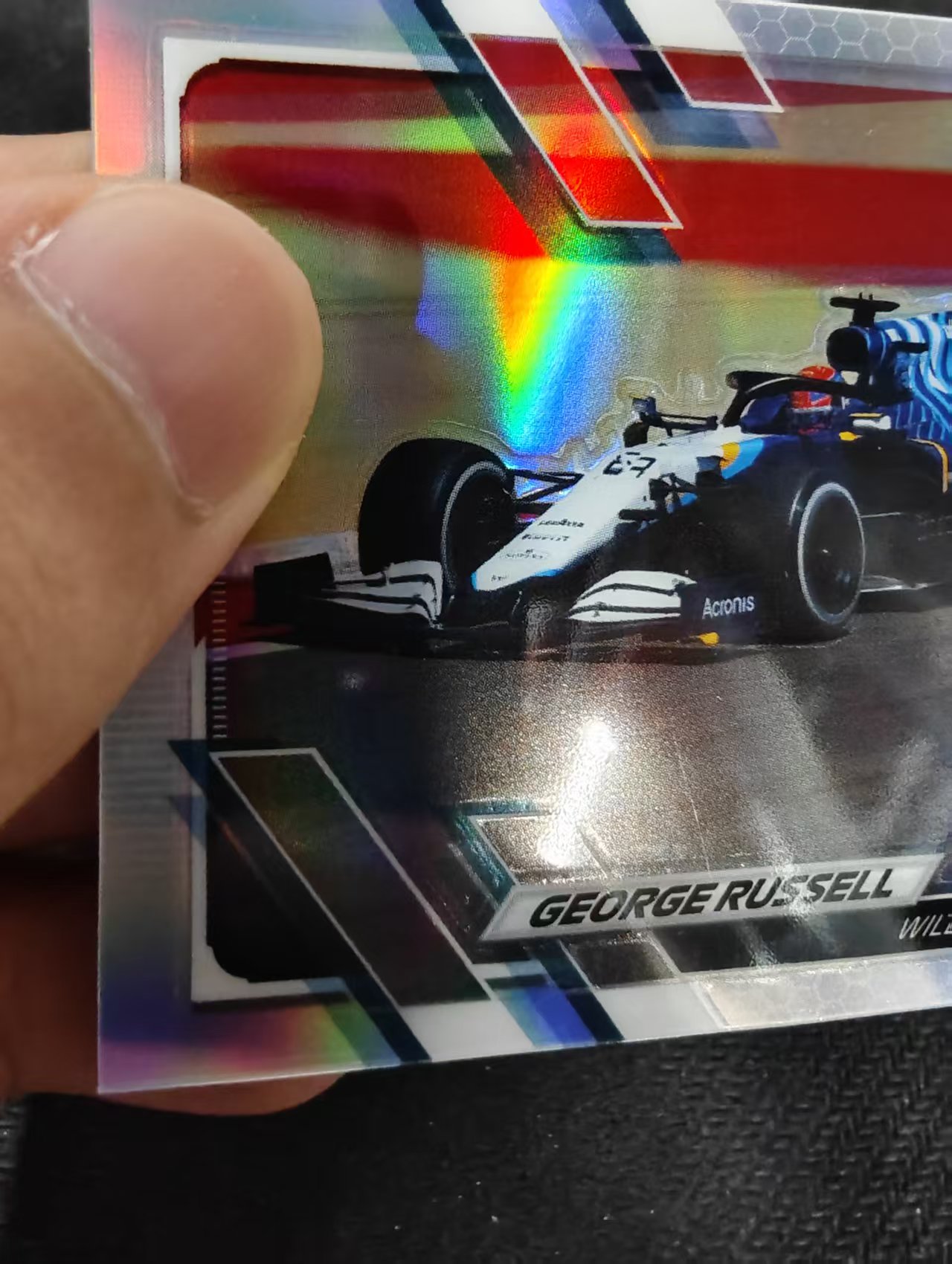 2021 Topps Chrome George Russell F1 威廉姆斯车队 乔治 拉塞尔 银折 划痕 边角瑕疵 #114