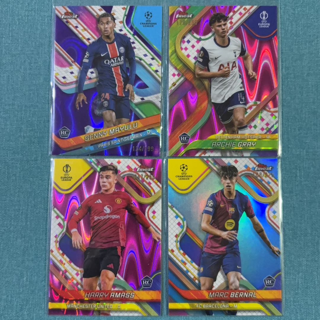 2024-25 Topps Finest 欧战 马尤卢 贝尔纳尔 阿奇格雷 阿马斯 新秀 RC 199编 250编 275编 折射 打包 lot 卡品不保 ZCC