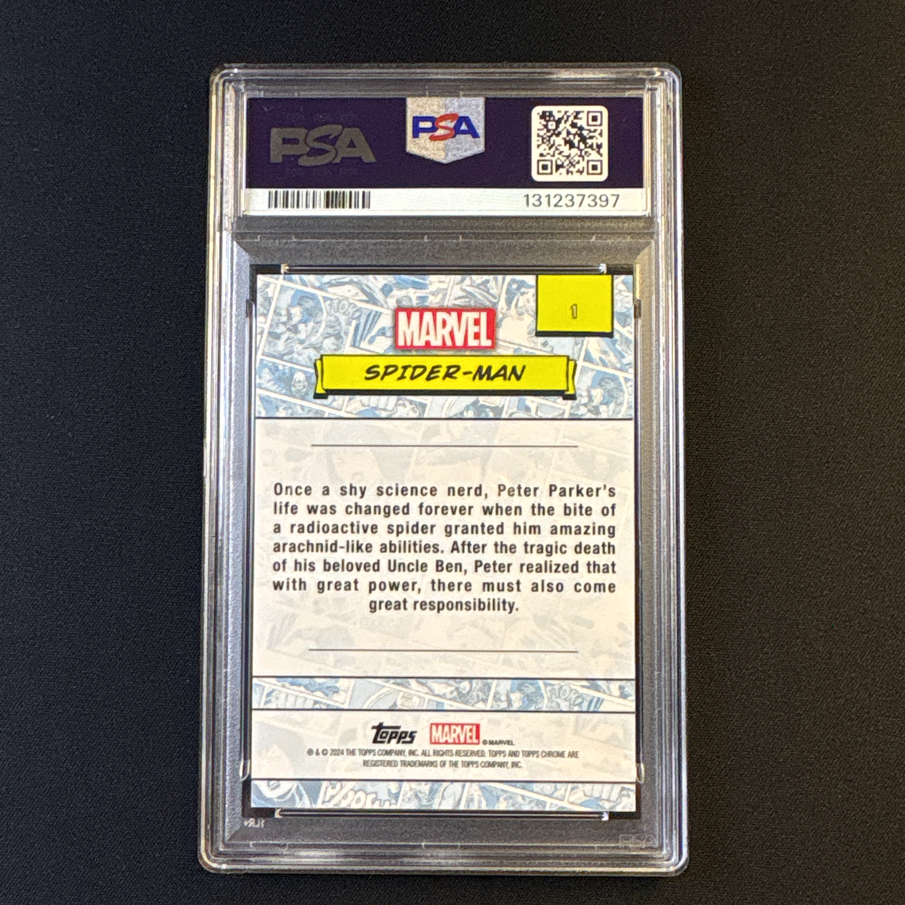 2024 Topps Marvel Chrome Spider Man 【爆爆代卖】漫威 TC元年 彼得 帕克 蜘蛛侠 蓝宝石 蓝碎冰折 折射 PAS 8分 专收必备 卡品如图 #黄
