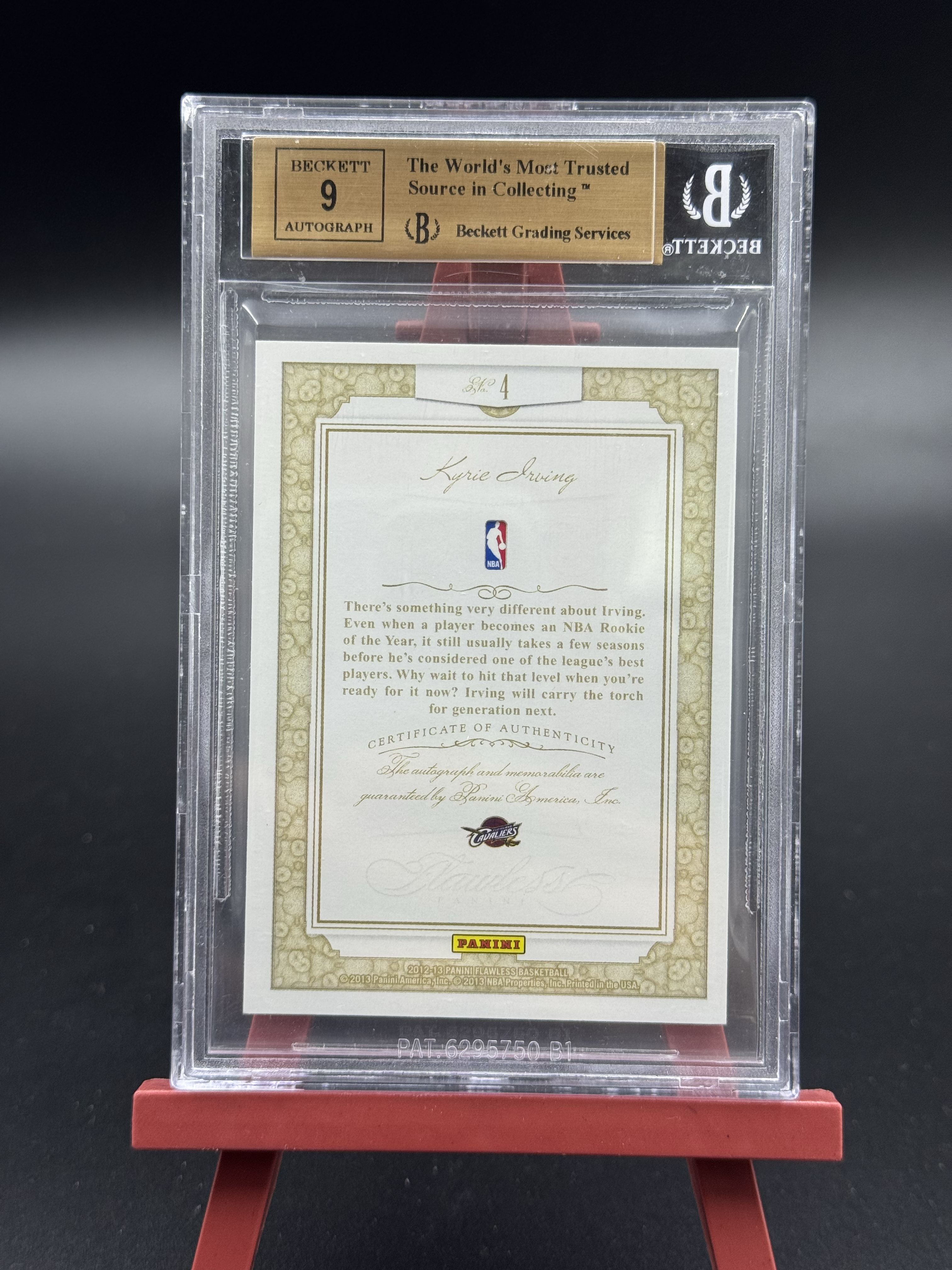 2012-13 Flawless Kyrie Irving RC 新秀 骑士 凯里 欧文 元年 手提 暴力双色球衣物料切割 17/25编 金标 BGS卡品9.5签字9分评级卡 blHzo27