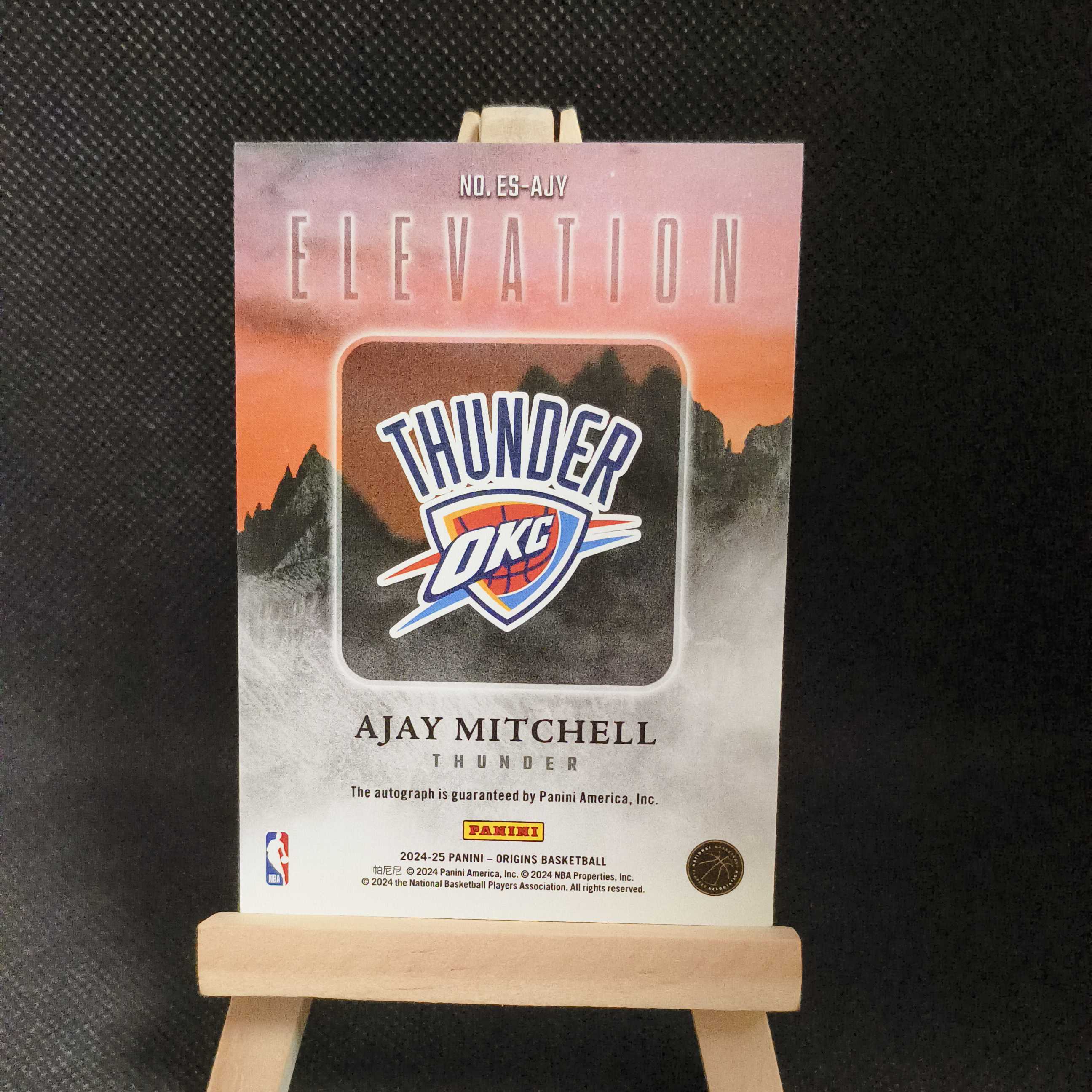 2024-25 Panini Origins Ajay Mitchell RC 起源 雷霆 新秀RC 阿杰伊 米切尔 飞升 签字 卡签 /175编 卡品如图