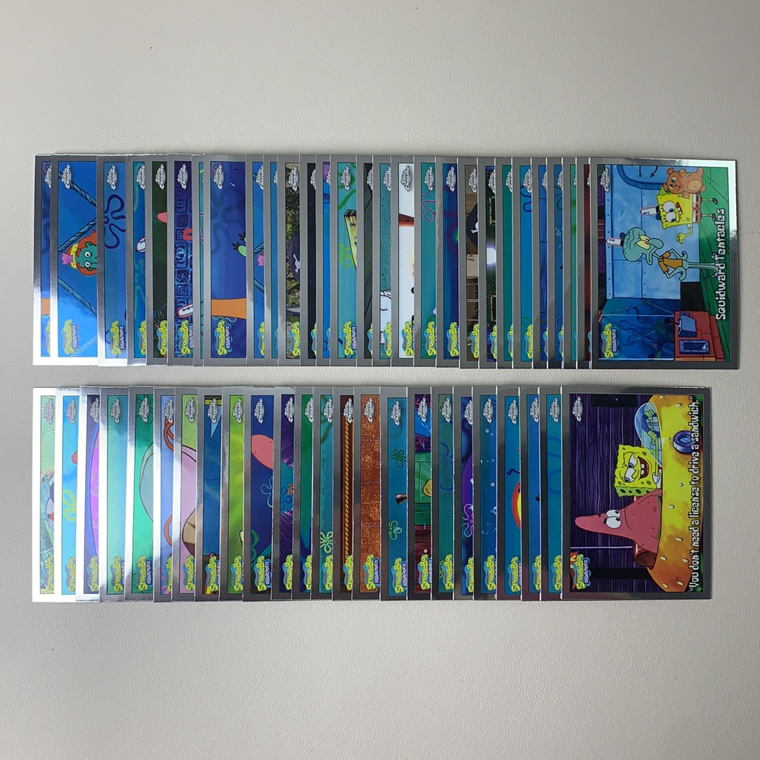 【弈卡代拍】2025 Topps Chrome SpongeBob TC 海绵宝宝 25周年 普卡 base 横版剧情卡 派大星 蟹老板 章鱼哥等 打包 不齐 品相如图 凑套必备 Lzc