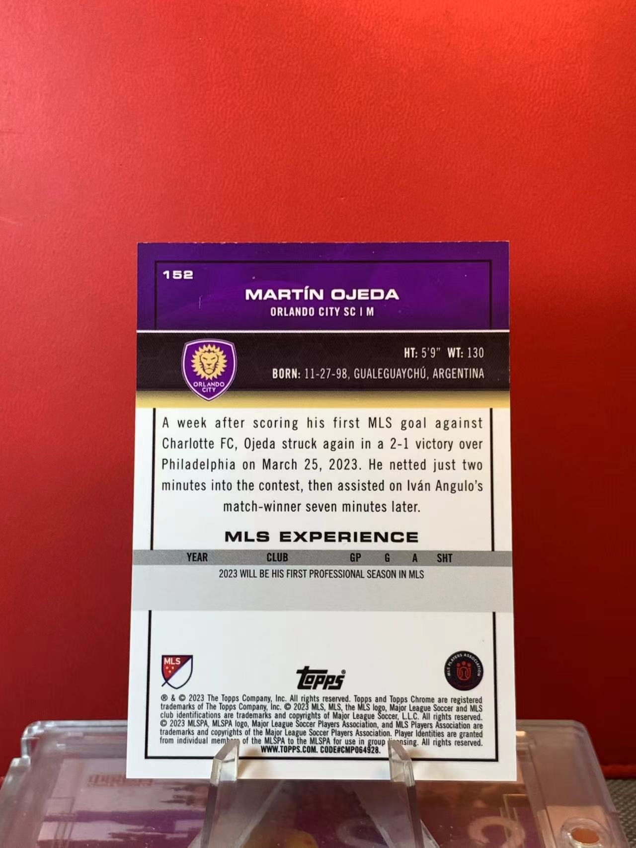 (詹叔代拍)2023 Topps Chrome 美职联 MLS TC Martin Ojeda 马丁 奥捷达 008/199编 新秀rc 顺丰寄付 泰山
