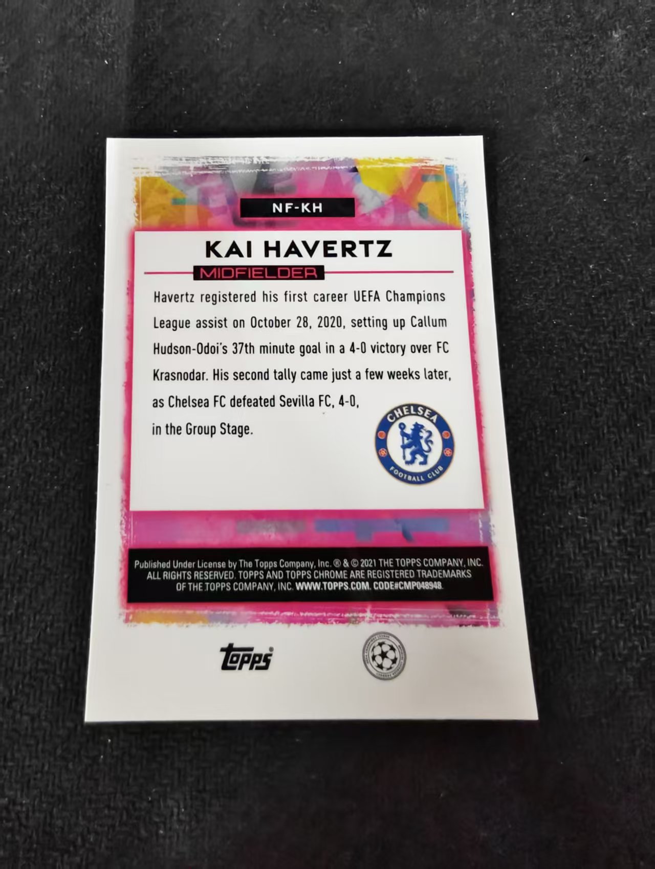 【可合并,不累计】2021 Topps Chrome Kai Havertz 切尔西 哈弗茨 欧冠 电音 联名 大比例 特卡 欧冠 银折 不保卡品 介意勿拍