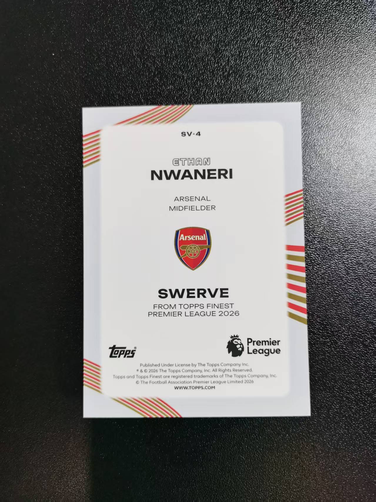 2026 Topps Finest Ethan Nwaneri 恩瓦内利 阿森纳 英超TF 折射 收藏凑套 卡品如图 免费代拍CC13