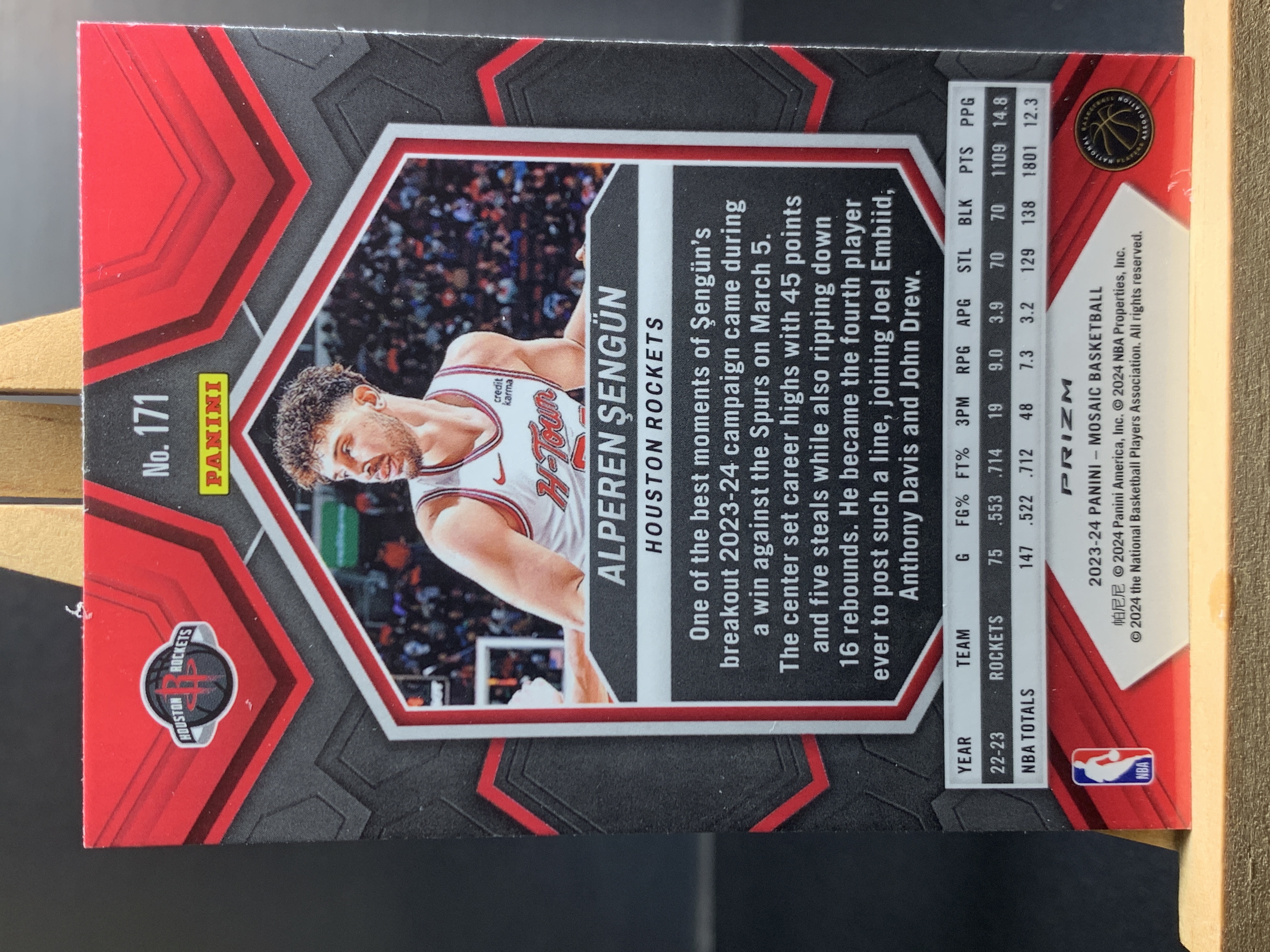 (C5) 2023-24 PANINI 马赛克 银折 申京 火箭 近期大热球星 收藏必备 卡品如图 ! ! !