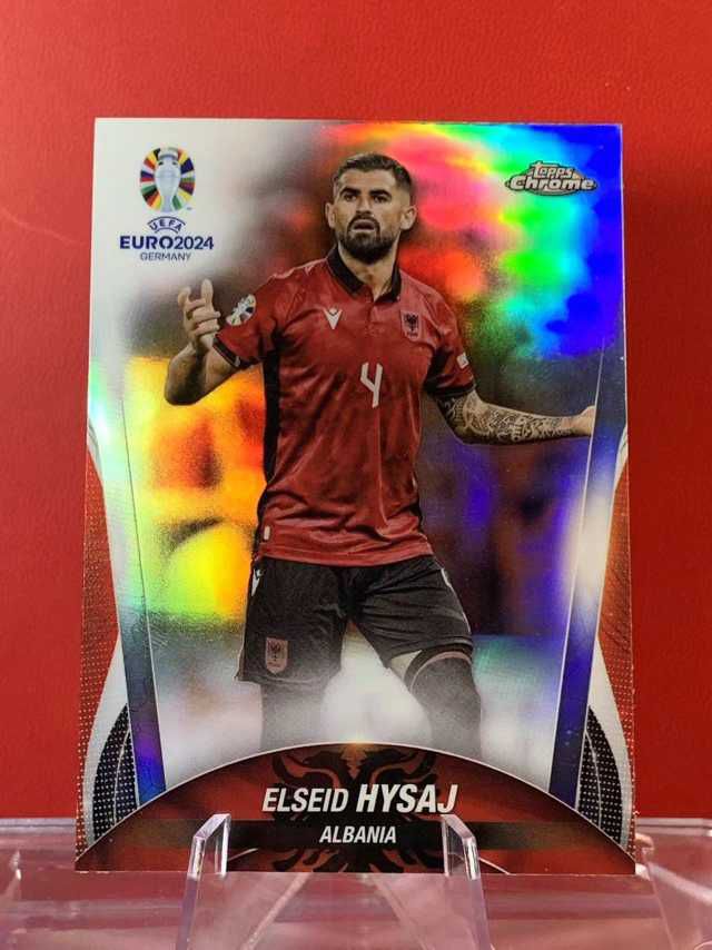（老末代拍)E09 2023-24 Topps Chrome Elseid Hysaj  阿尔巴尼亚 海萨伊 欧洲杯元年TC 银折 顺丰寄付 免费代拍 不保卡品