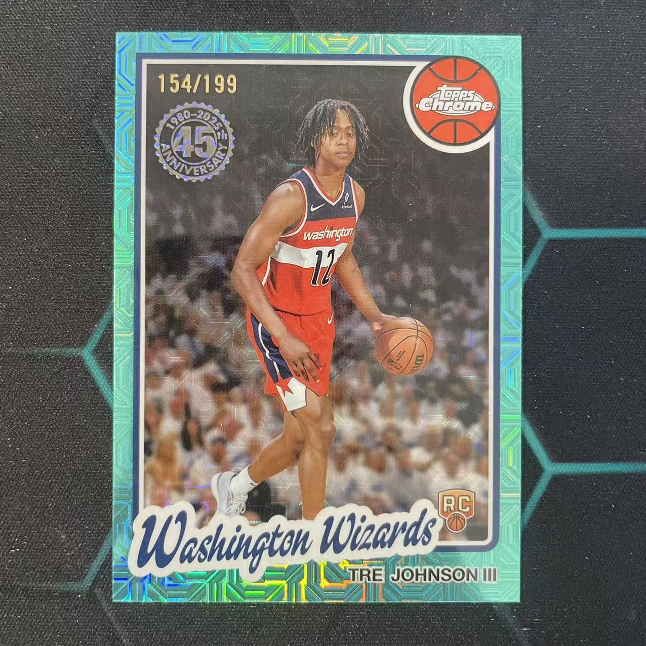 2025 Topps Flagship Tre Johnson III RC 【阿福代卖】特雷 约翰逊 三世 奇才 新秀 45周年 复古折 青mojo折 199编 收藏必备 (biu)