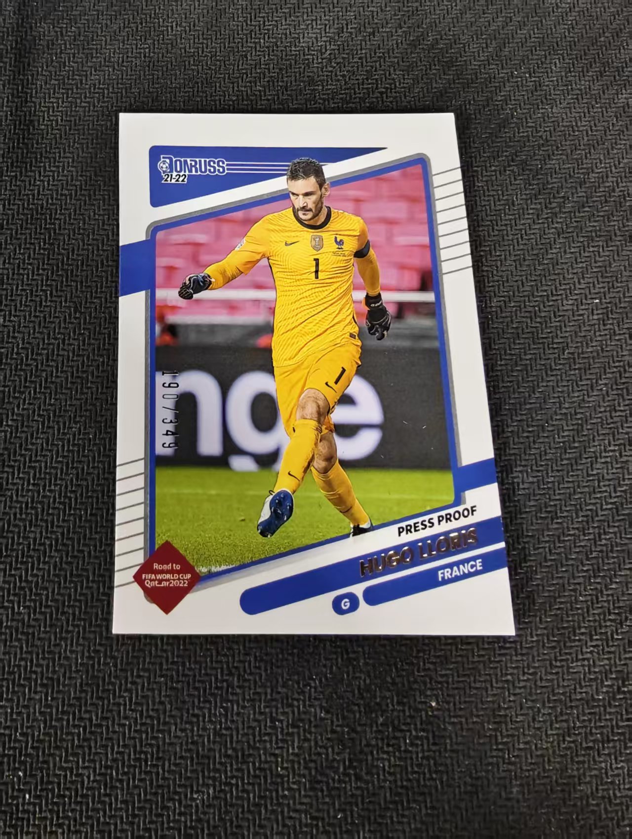 【可合并,不累计】2021-22 Panini Donruss Hugo Lloris 法国 洛里斯 杜蕾斯 世界杯 349编 边角瑕疵