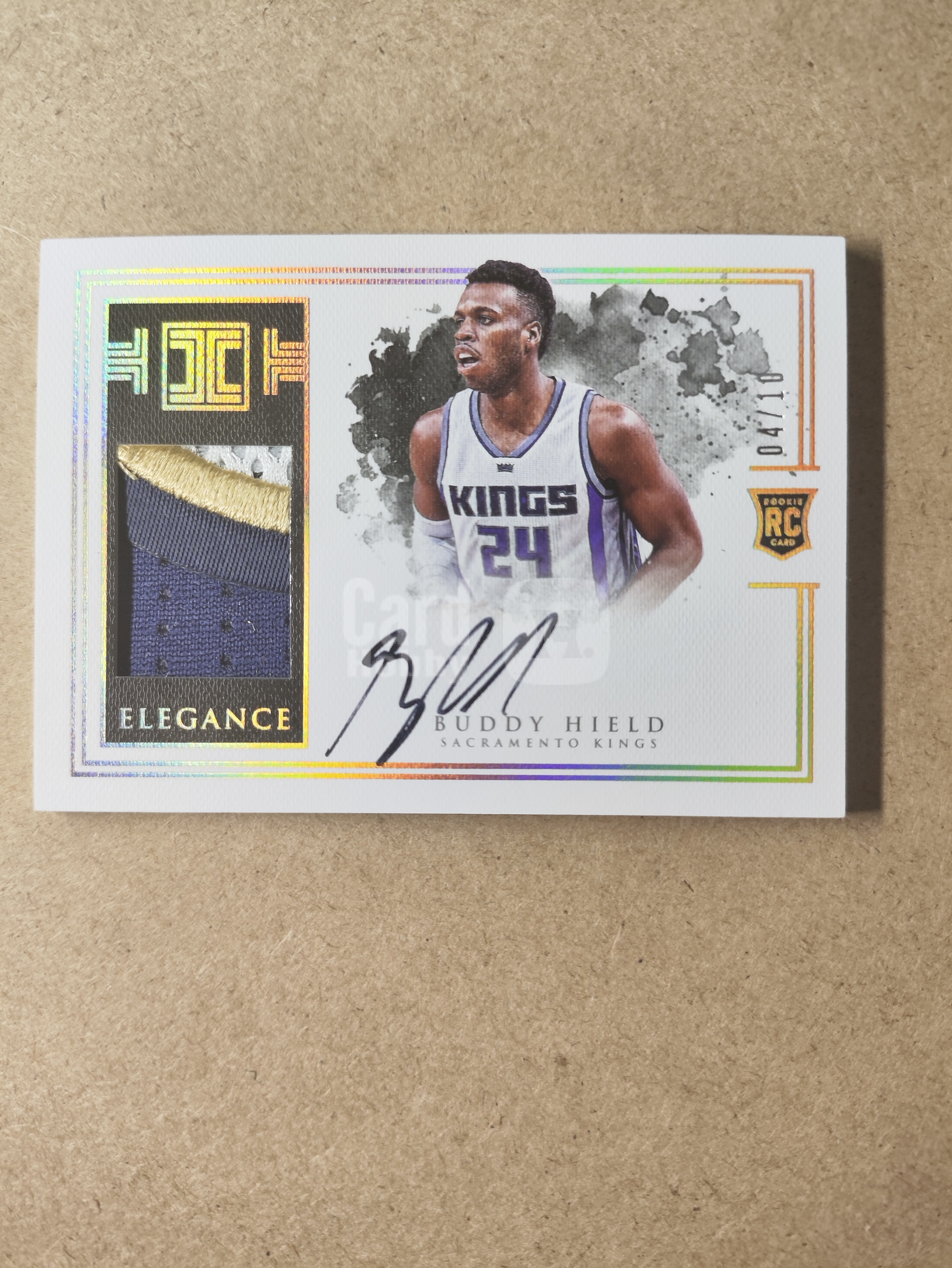 2016-17 Panini Impeccable Buddy Hield RC 小真金 国王 新秀 巴迪 希尔德 4/10编 低编 金平行 RPA 球衣物料 签字 卡签 可博高分 卡品如图 收藏必备