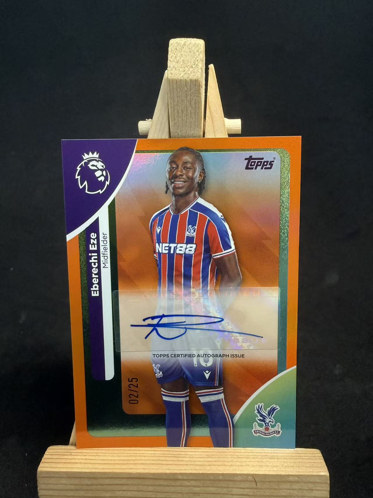 2025-26 Topps Premier Eberechi Eze 埃伯雷基 艾泽 水晶宫 签字 完美签 折射 橙折 /25编 默认瑕疵 介意勿拍 乐