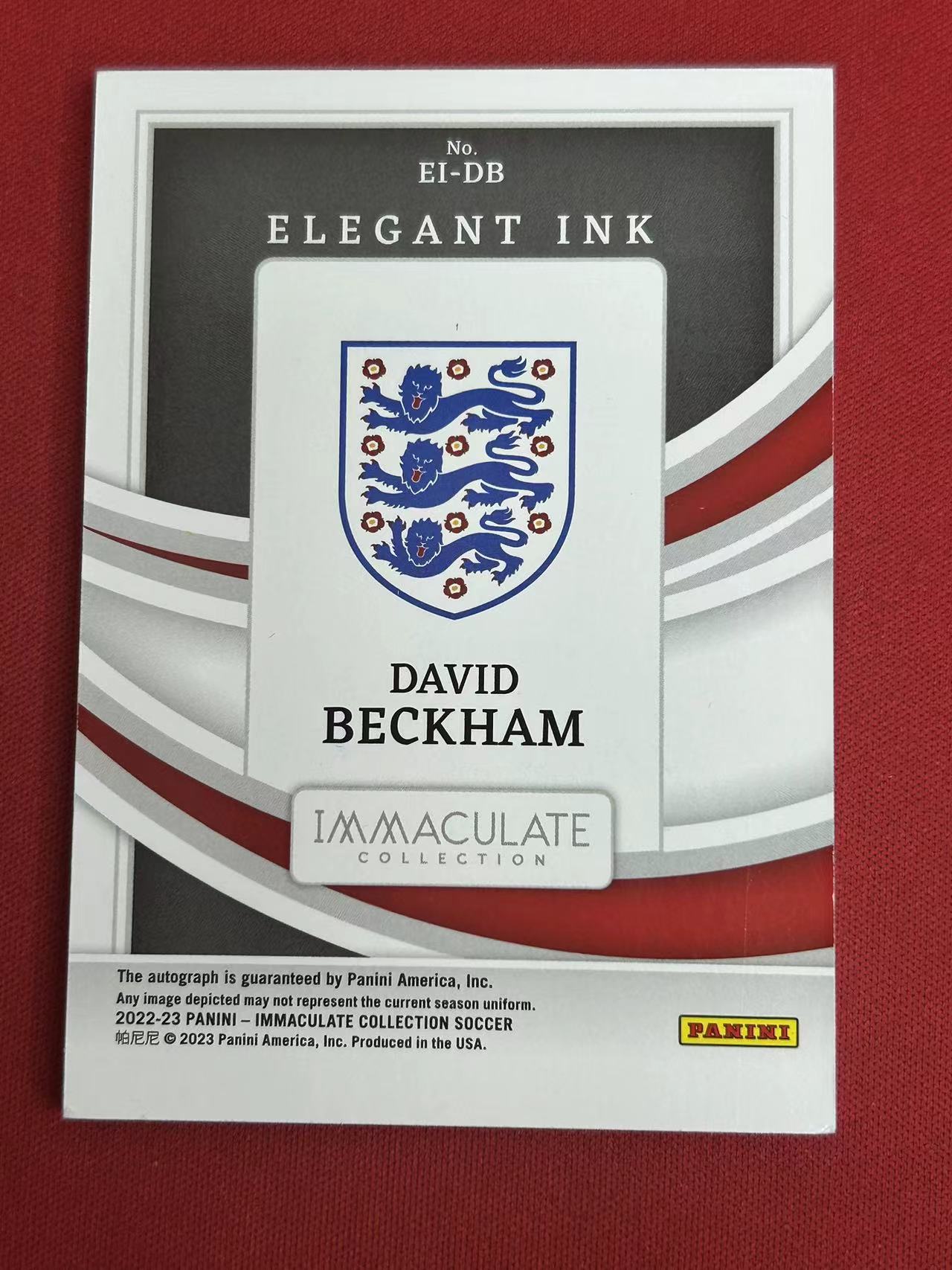2022-23 Panini Immaculate David Beckham 【肥猫代卖】IMM 钓鱼王 英格兰 国家队 贝克汉姆 签字 14编 超低编 小贝 万人迷
