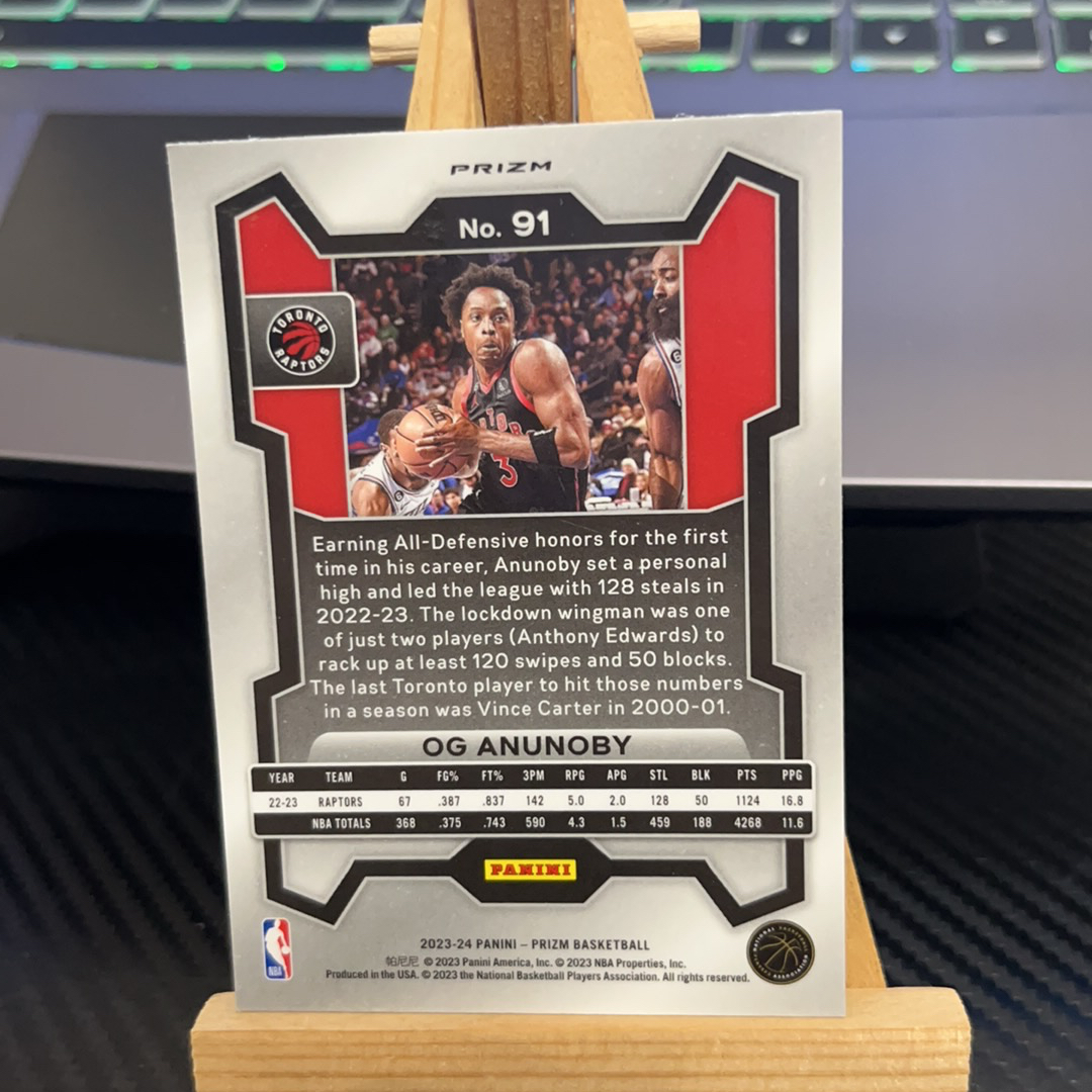 2023-24 Panini Prizm OG Anunoby 阿奴诺比 猛龙 银折 折射 prizm系列 pz 卡品如图 凑图必备 值得收藏!免费代卖!