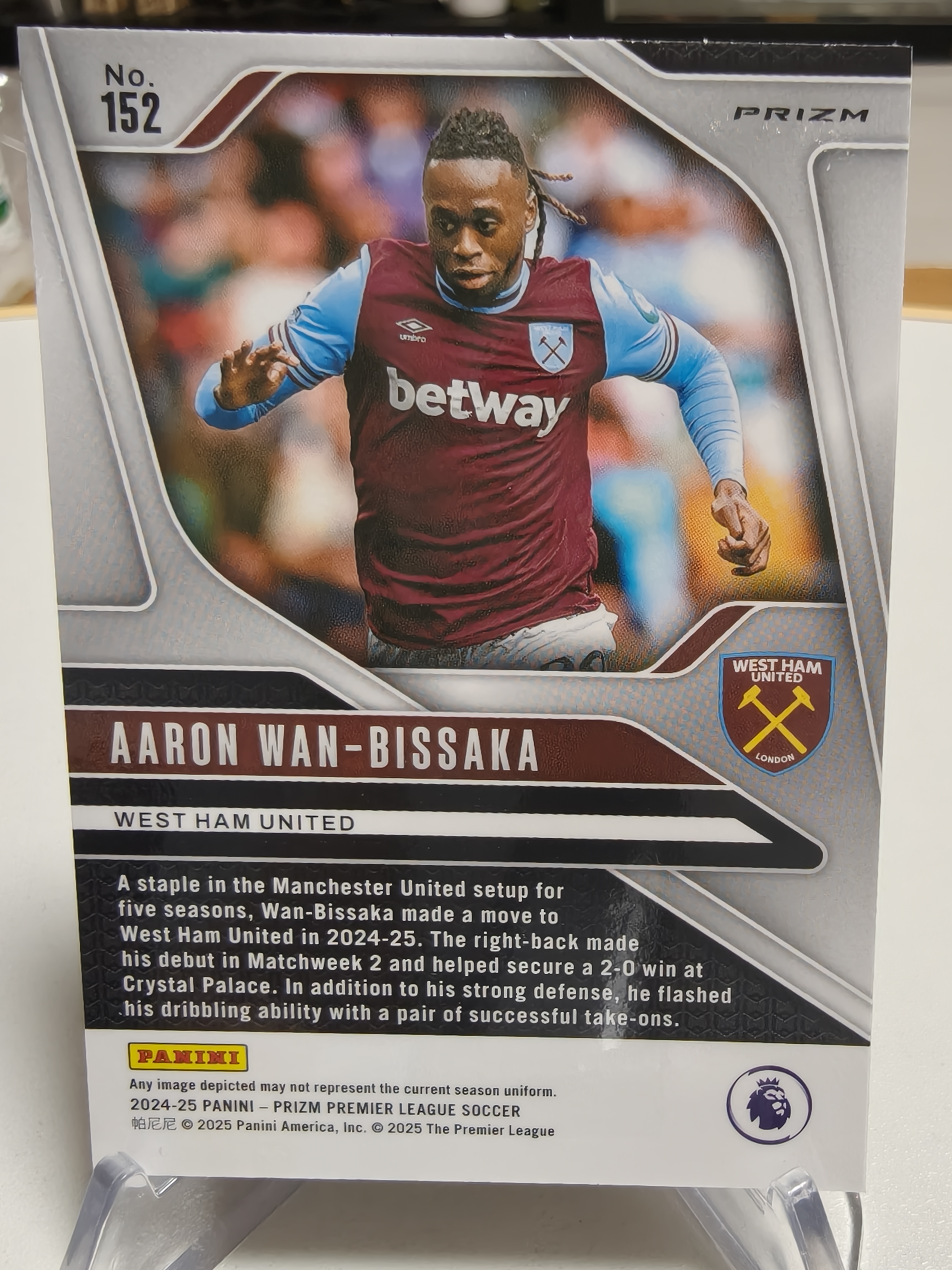 2024-25 Prizm Premier League Genesis 英超 起源折射 大比例SP Aaron Wan Bissaka 万比萨卡 西汉姆联 默认通行品相 细节如图【拍前务必看描述】