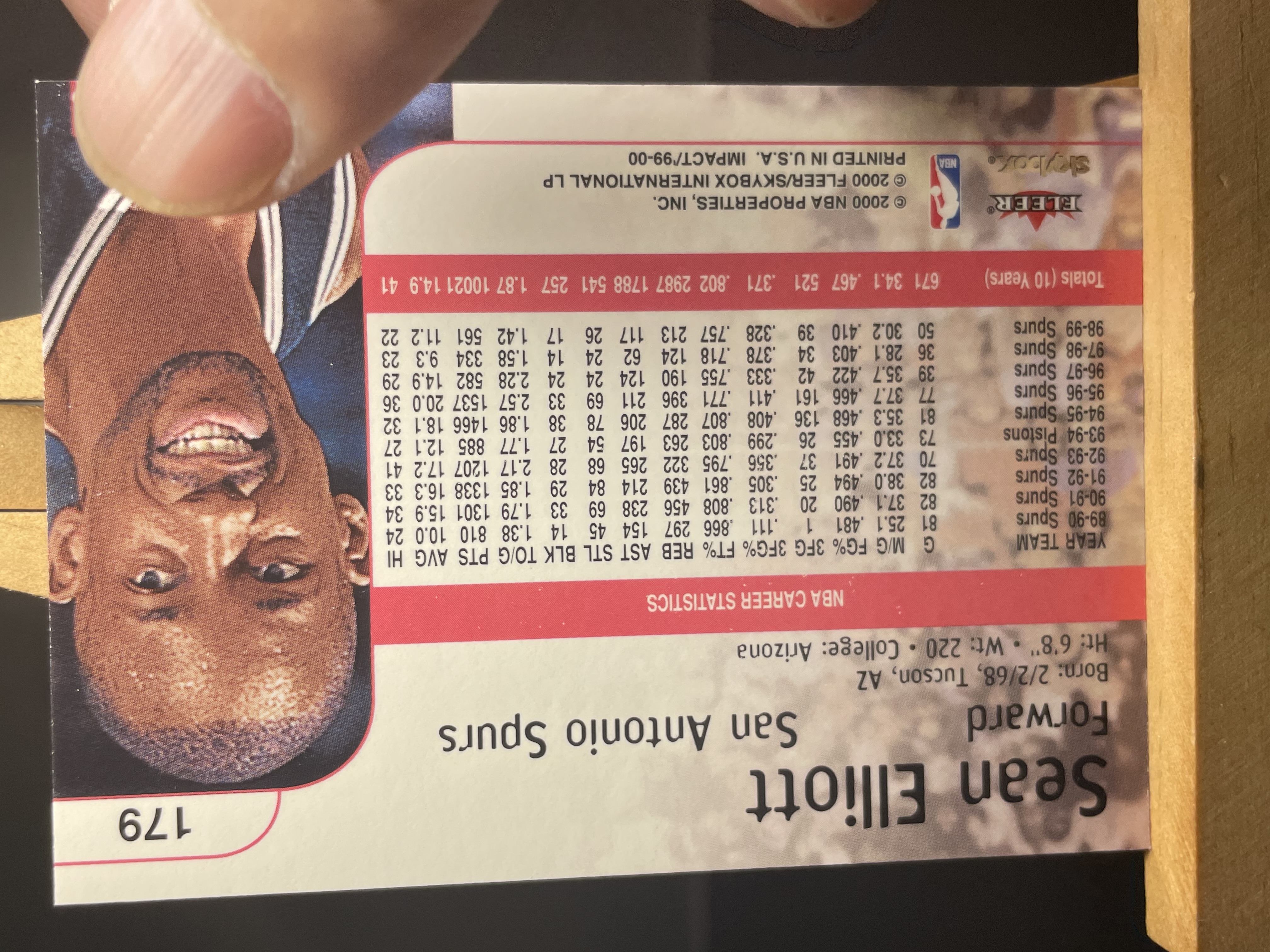 (A1) 2000 FLEER 老卡 超人 肖恩 埃利奥特 卡面老化 边角微瑕 售出不退不换 !!!