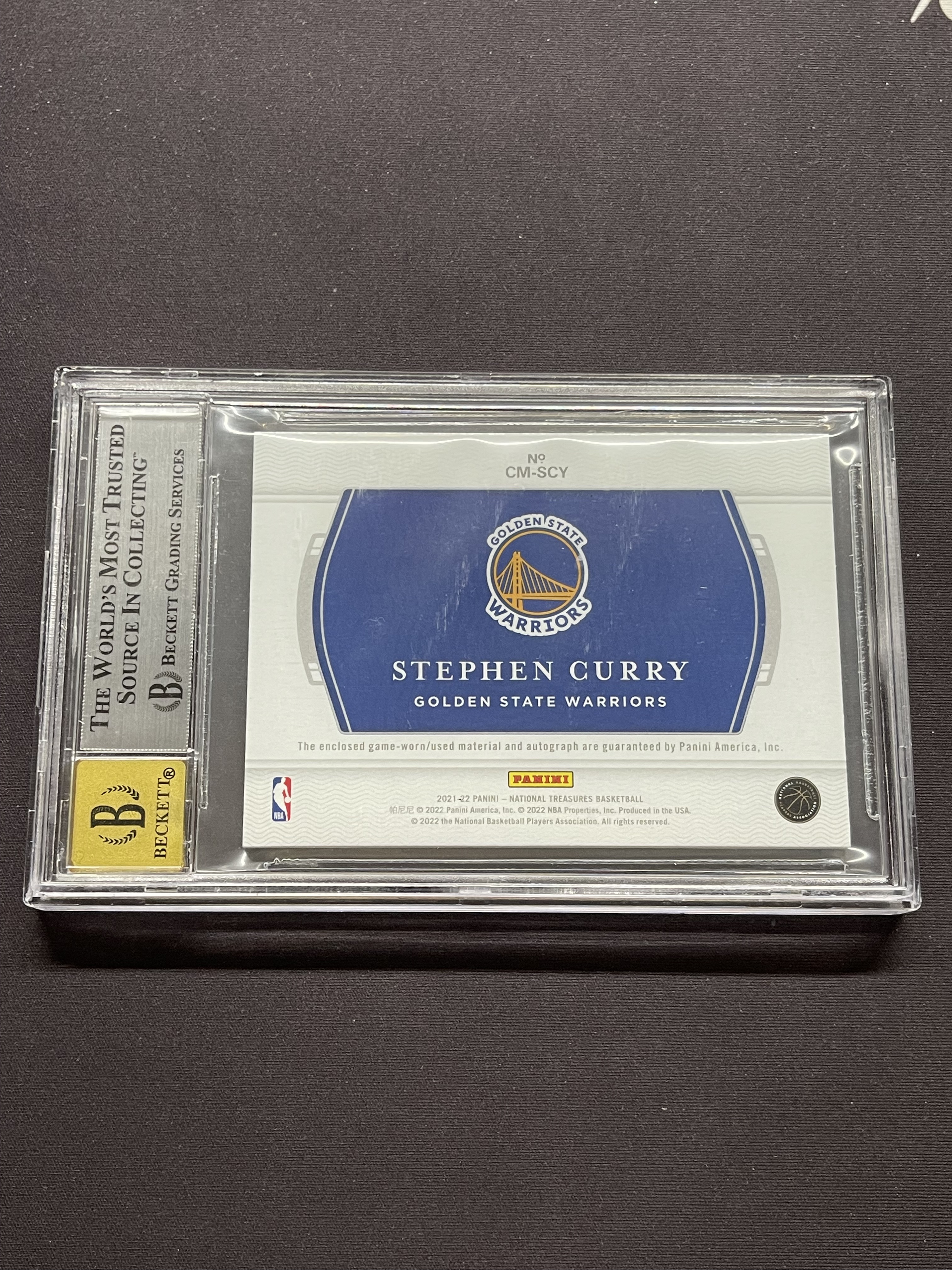 2021-22 Panini National Treasures Curry 国宝 勇士 斯蒂芬库里 大耐克钩子 大窗patch 签字卡签 PA 1/1编 白金闪 BGS8.5/10「老夫子」888